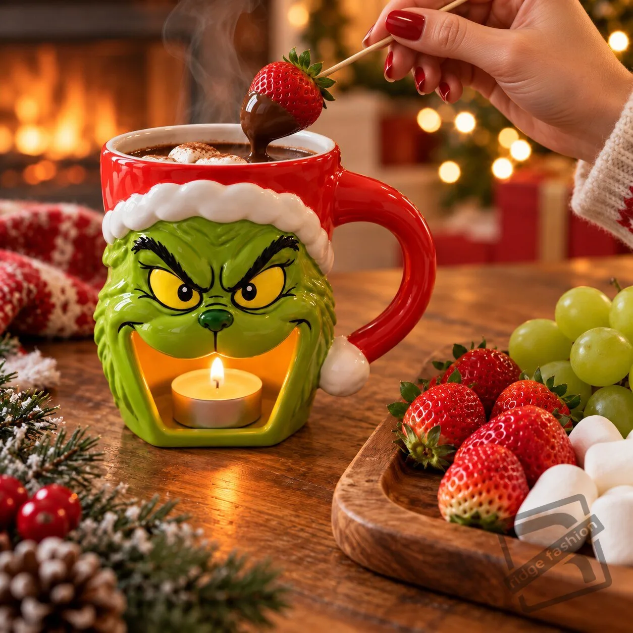 Grinch Christmas Fondue Mug – 2-in-1 Ceramic Chocolate Fondue Mug 4 Grinch Christmas Fondue Mug – 2-in-1 Ceramic Chocolate Fondue Mug product view