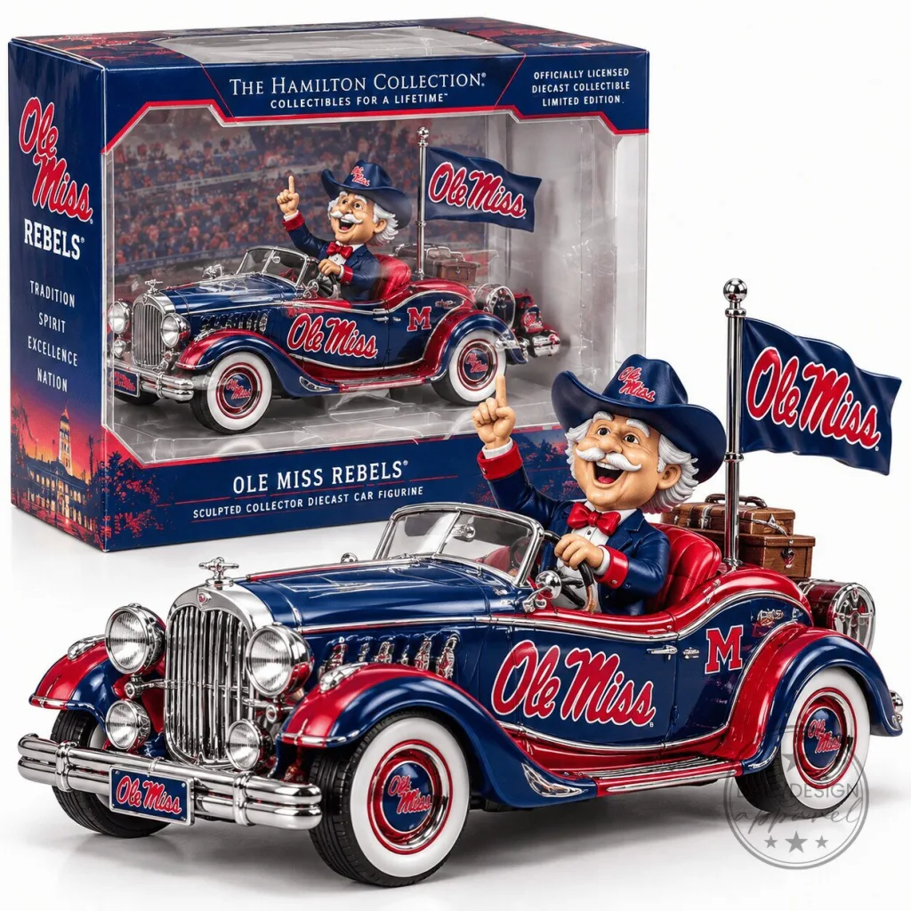 Ole Miss Rebels Colonel Reb Heritage Diecast Collectible Car Figurine Ole Miss Rebels Colonel Reb Heritage Diecast Collectible Car Figurine