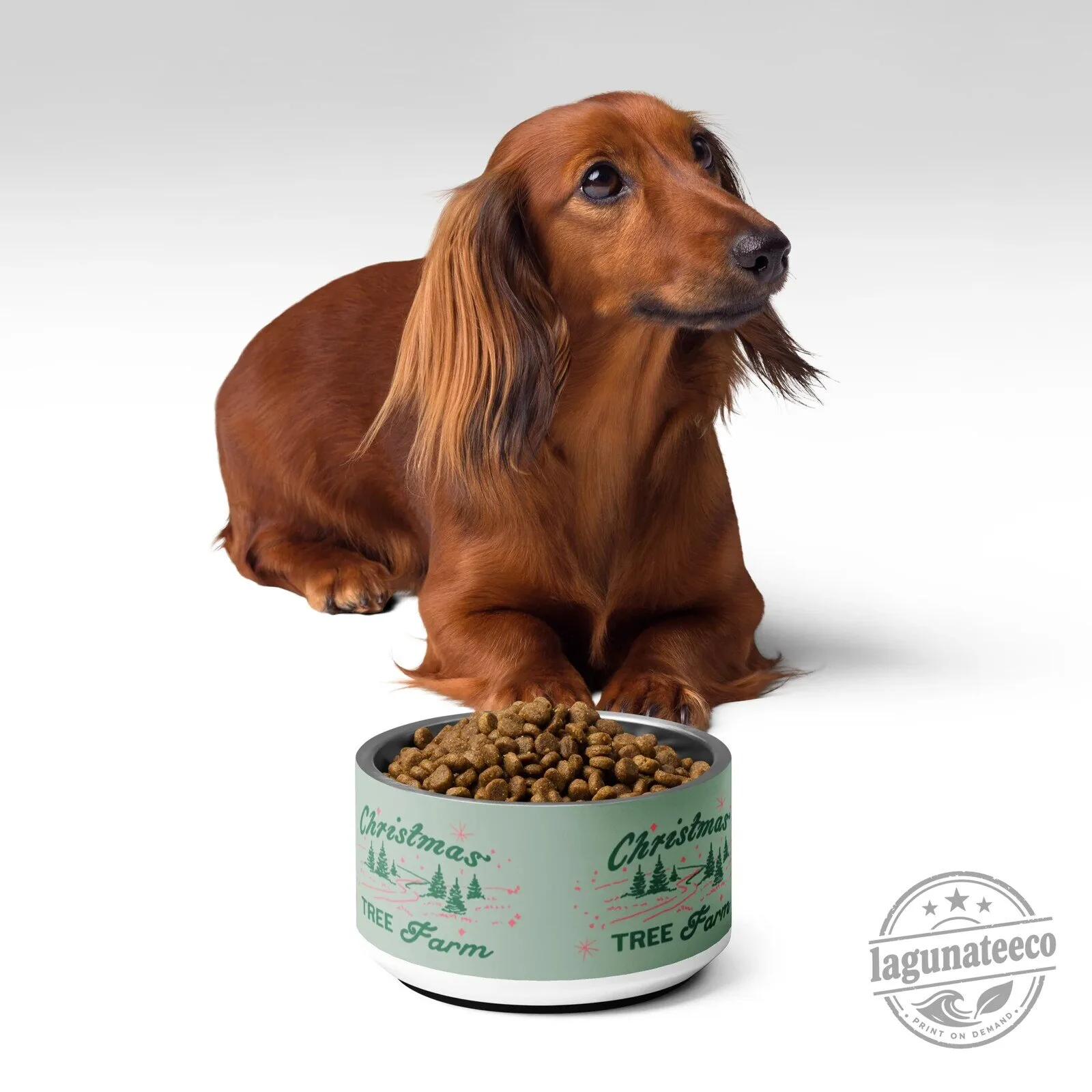 Christmas Tree Farm Pet Food Bowl