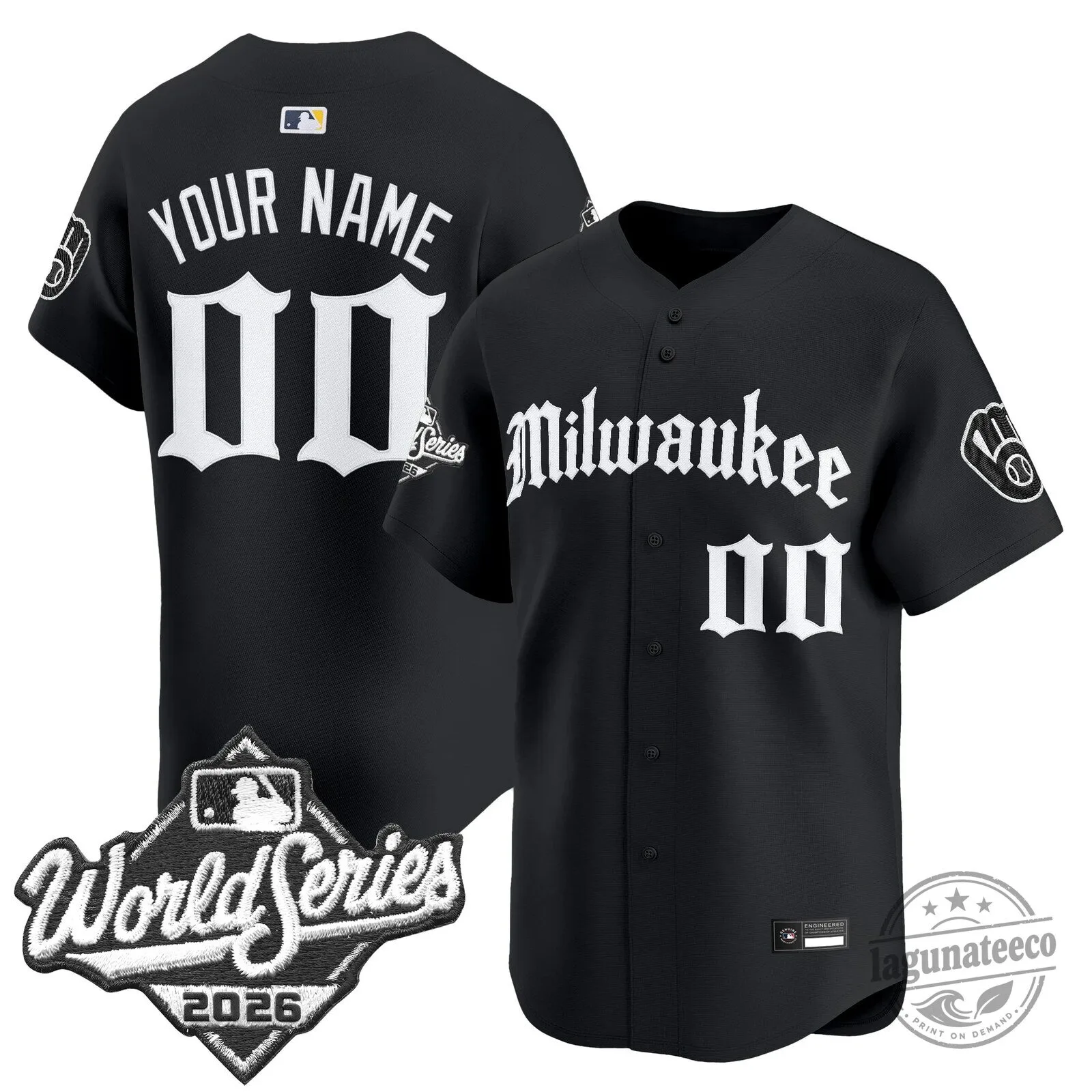 Milwaukee Brewers World Series Gothic Edition Baseball Jersey