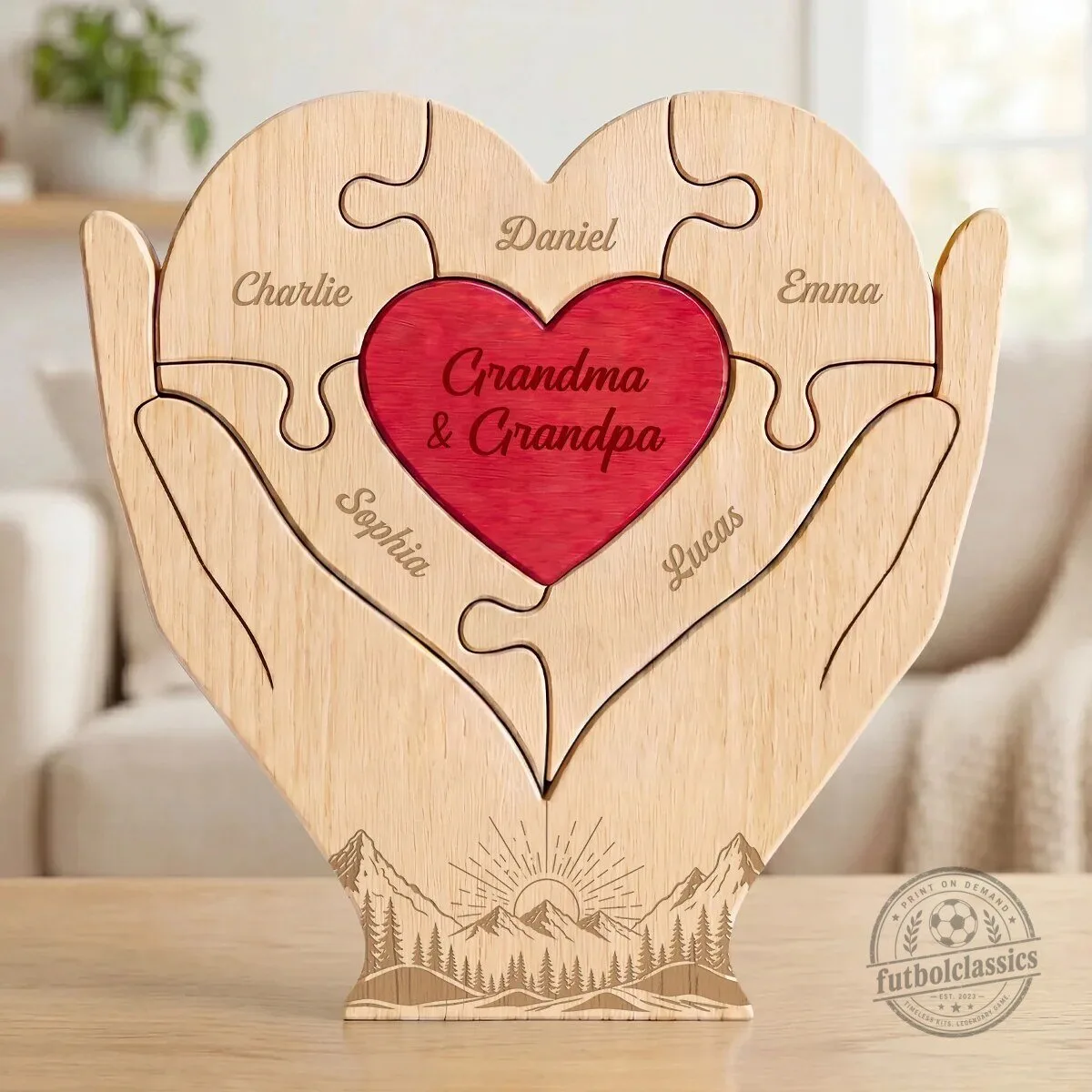 Personalized Family Heart Shaped Wooden Art Puzzle for Parents 7 Personalized Family Heart Shaped Wooden Art Puzzle for Parents