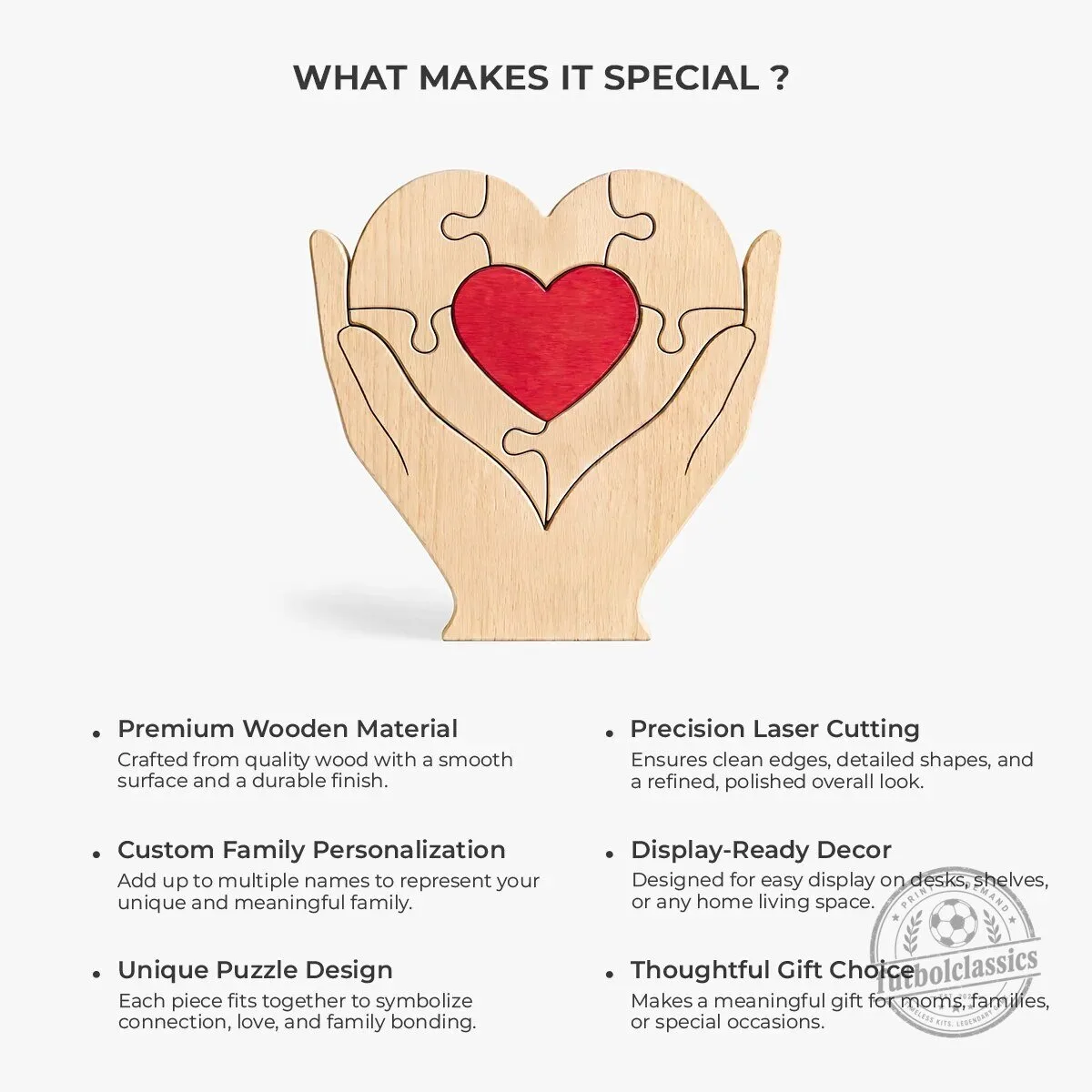 Personalized Family Heart Shaped Wooden Art Puzzle for Parents 11 Personalized Family Heart Shaped Wooden Art Puzzle for Parents