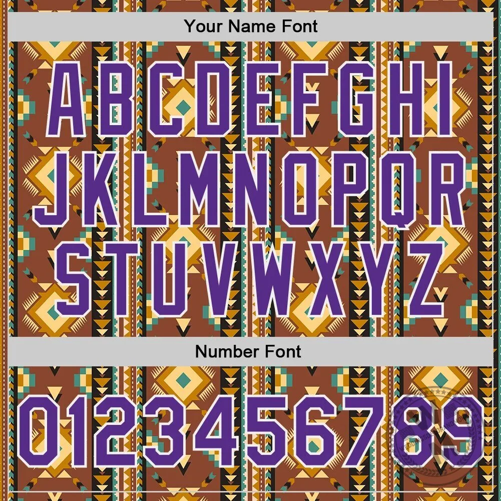 Custom Southwestern Geometric Aztec Brown Purple Varsity Letterman Jacket 11 Custom Southwestern Geometric Aztec Brown Purple Varsity Letterman Jacket