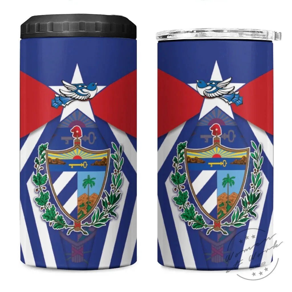 Cuban Flag Coat of Arms Insulated Can Cooler Tumbler
