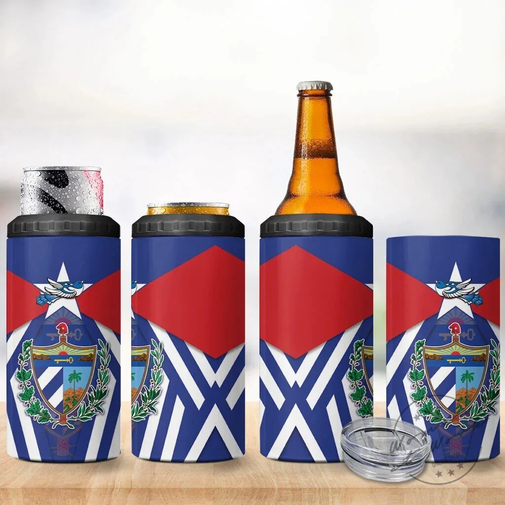 Cuban Flag Coat of Arms Insulated Can Cooler Tumbler 8 Cuban Flag Coat of Arms Insulated Can Cooler Tumbler