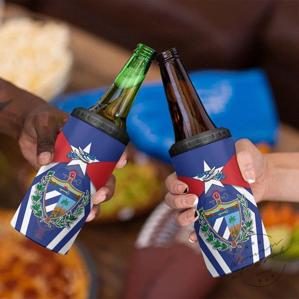 Cuban Flag Coat of Arms Insulated Can Cooler Tumbler 12 Cuban Flag Coat of Arms Insulated Can Cooler Tumbler