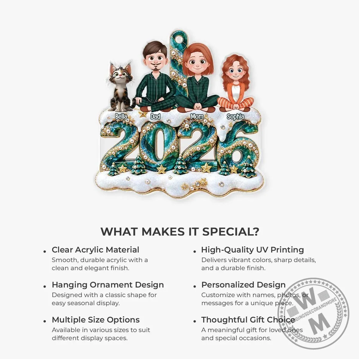 Personalized Family Christmas Tree Ornament with Custom Photo 11 Personalized Family Christmas Tree Ornament with Custom Photo