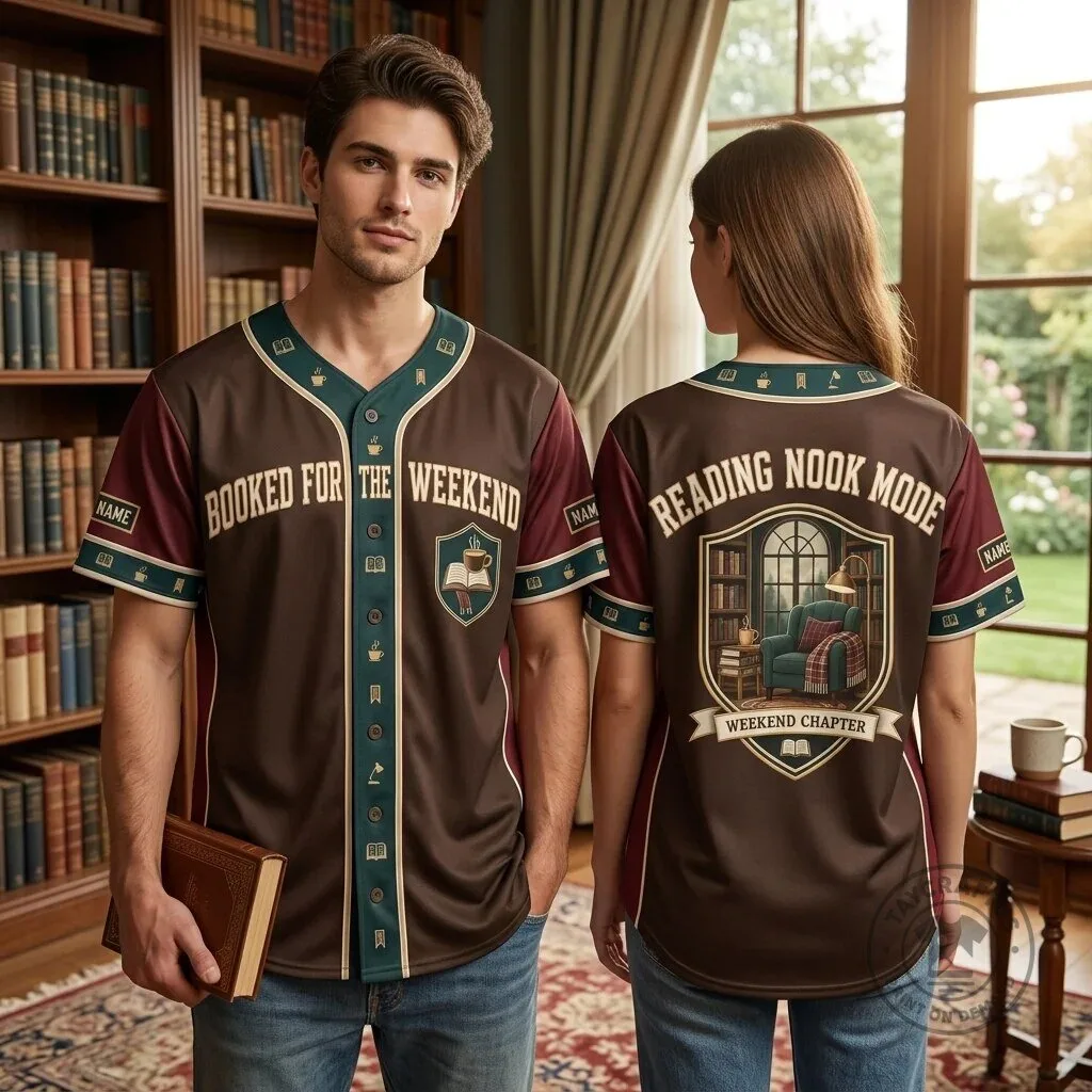 Booked For The Weekend Reading Nook Mode Baseball Jersey 1 Booked For The Weekend Reading Nook Mode Baseball Jersey