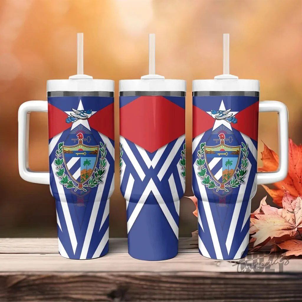 Viva Cuba Libre Tumbler With Handle Cuban Trogon With Coat Of Arms LT05 9 Viva Cuba Libre Tumbler With Handle Cuban Trogon With Coat Of Arms LT05
