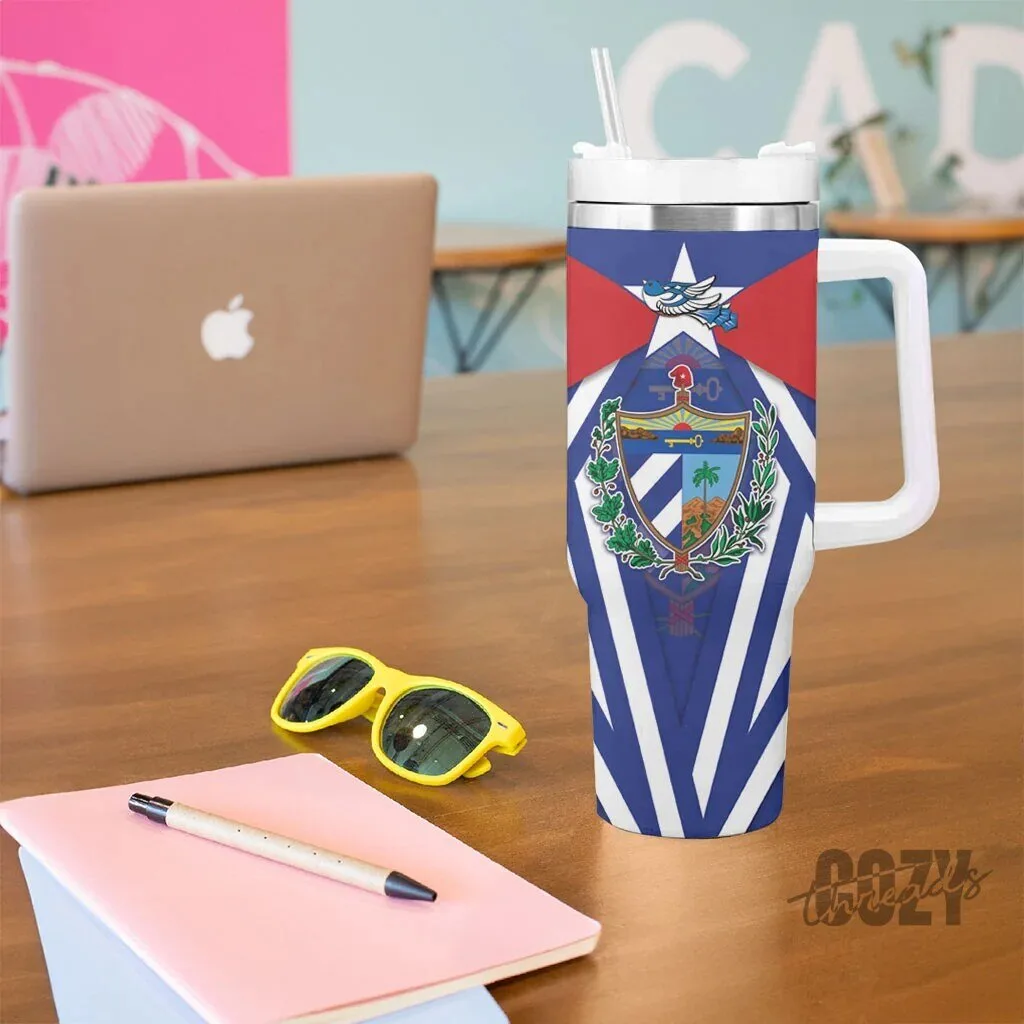 Viva Cuba Libre Tumbler With Handle Cuban Trogon With Coat Of Arms LT05 10 Viva Cuba Libre Tumbler With Handle Cuban Trogon With Coat Of Arms LT05
