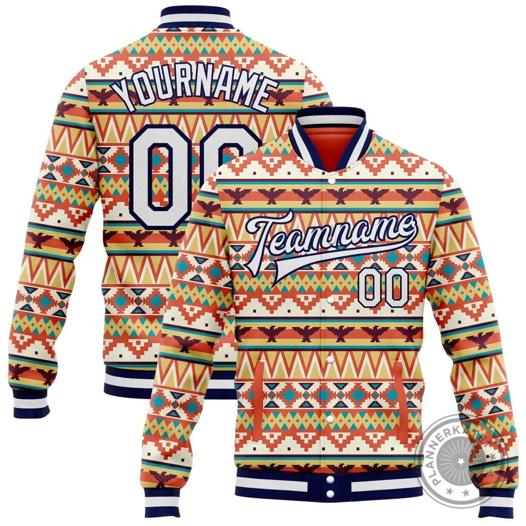 Southwestern Geometric Aztec Pattern Varsity Jacket Southwestern Geometric Aztec Pattern Varsity Jacket