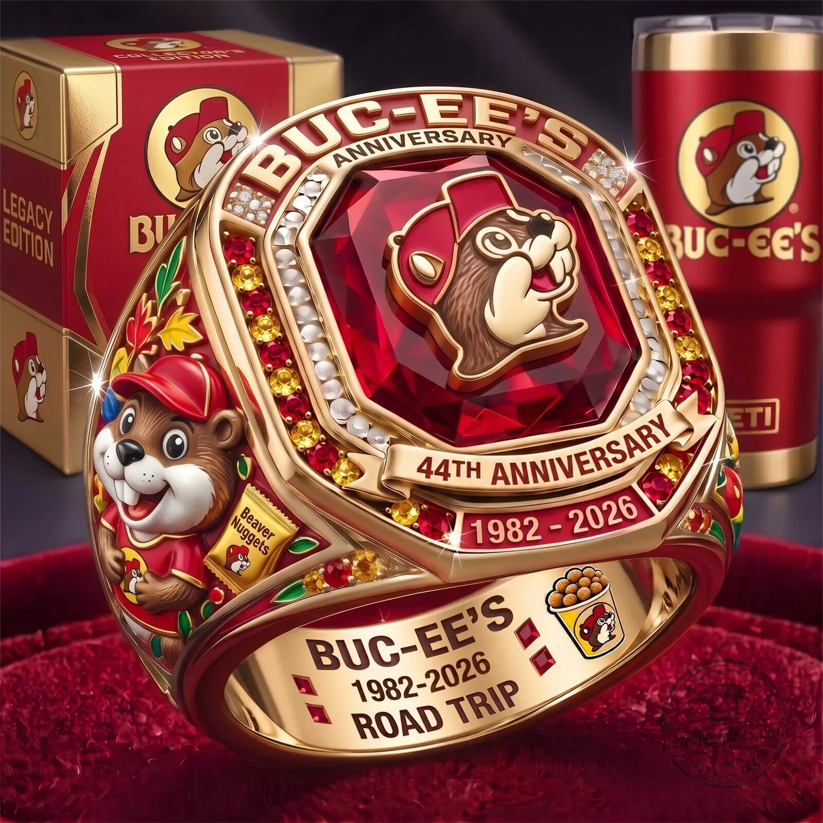 Buc-ee's 44th Anniversary 1982-2026 Road Trip Legacy Edition Ring