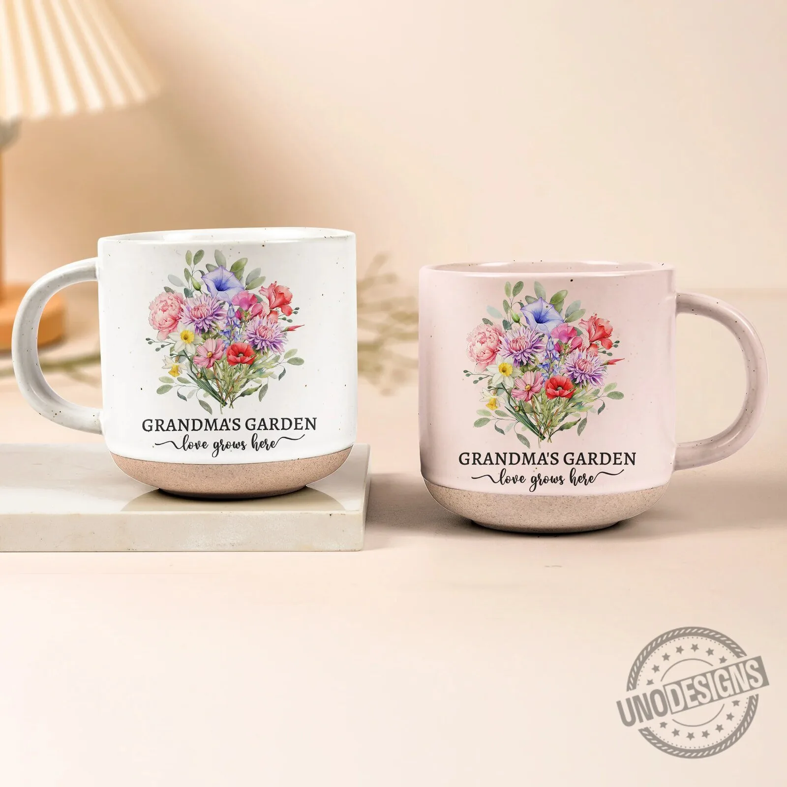 Personalized Birth Flower Bouquet Grandma's Garden Love Grows Here Mug 8 Personalized Birth Flower Bouquet Grandma