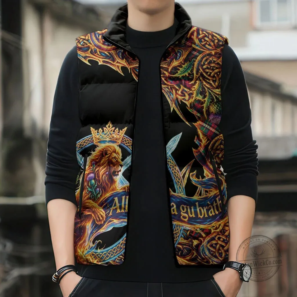 Scottish Celtic Lion All A Gu Brath Puffer Vest Jacket 9 Scottish Celtic Lion All A Gu Brath Puffer Vest Jacket