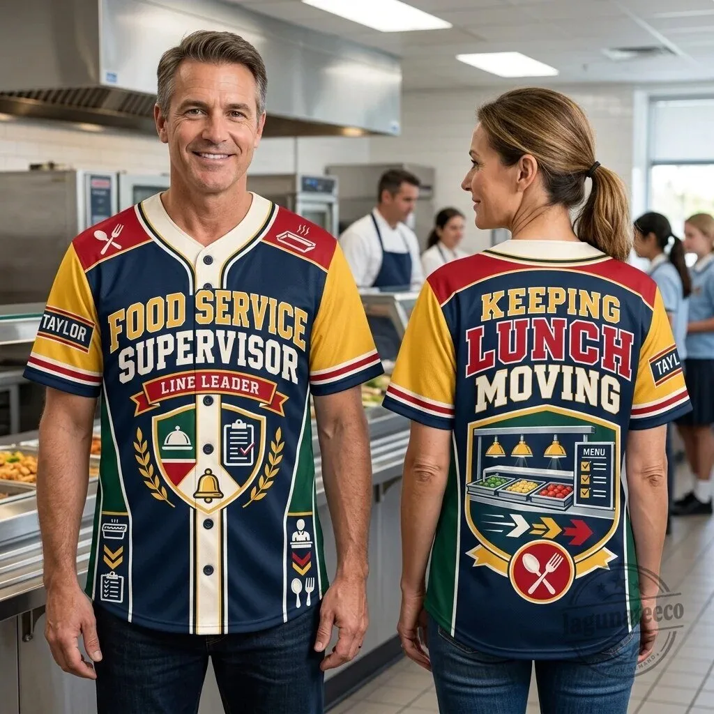 Food Service Supervisor Line Leader Keeping Lunch Moving Baseball Jersey