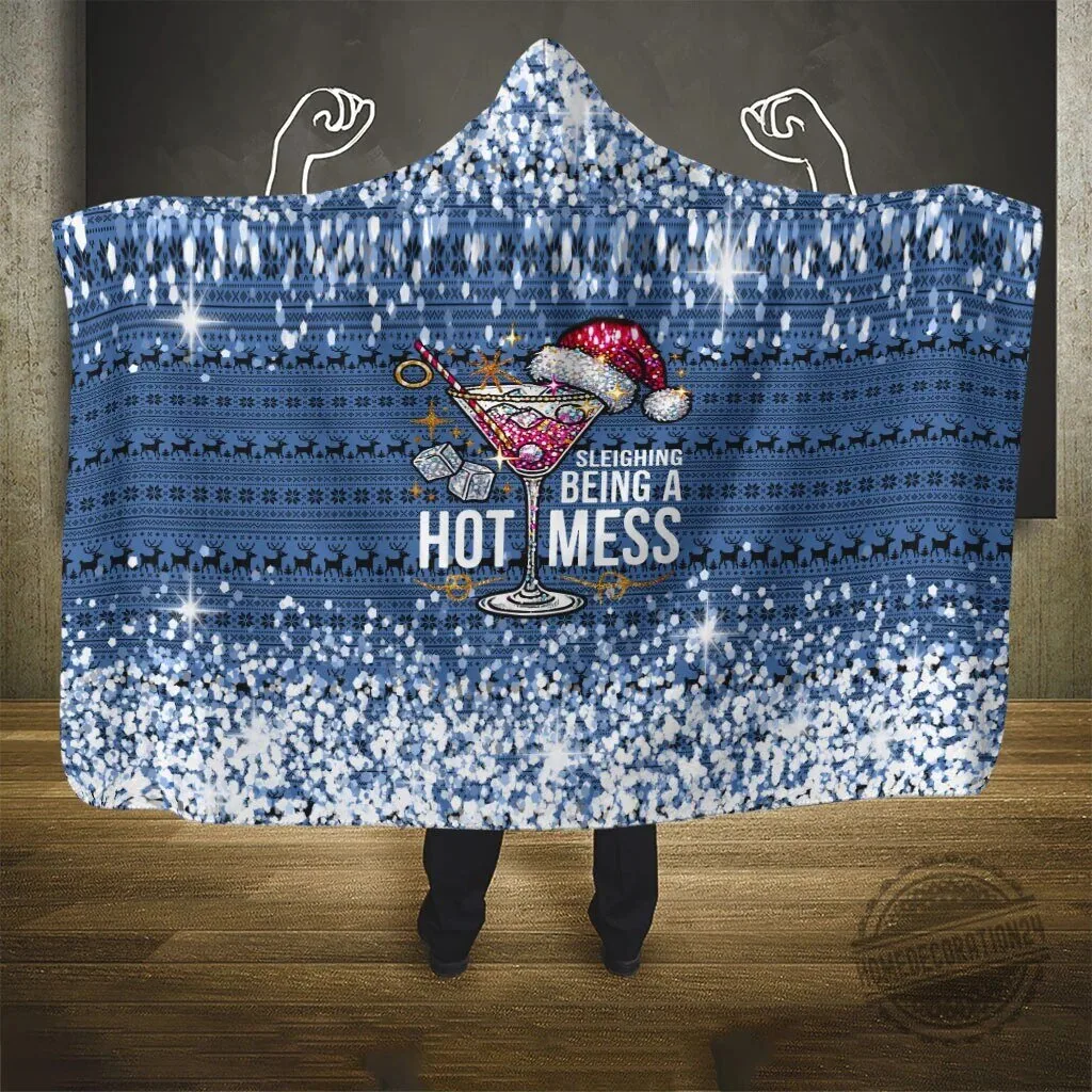 Sleighing Being A Hot Mess Christmas Martini Glass Hooded Blanket 6 Sleighing Being A Hot Mess Christmas Martini Glass Hooded Blanket