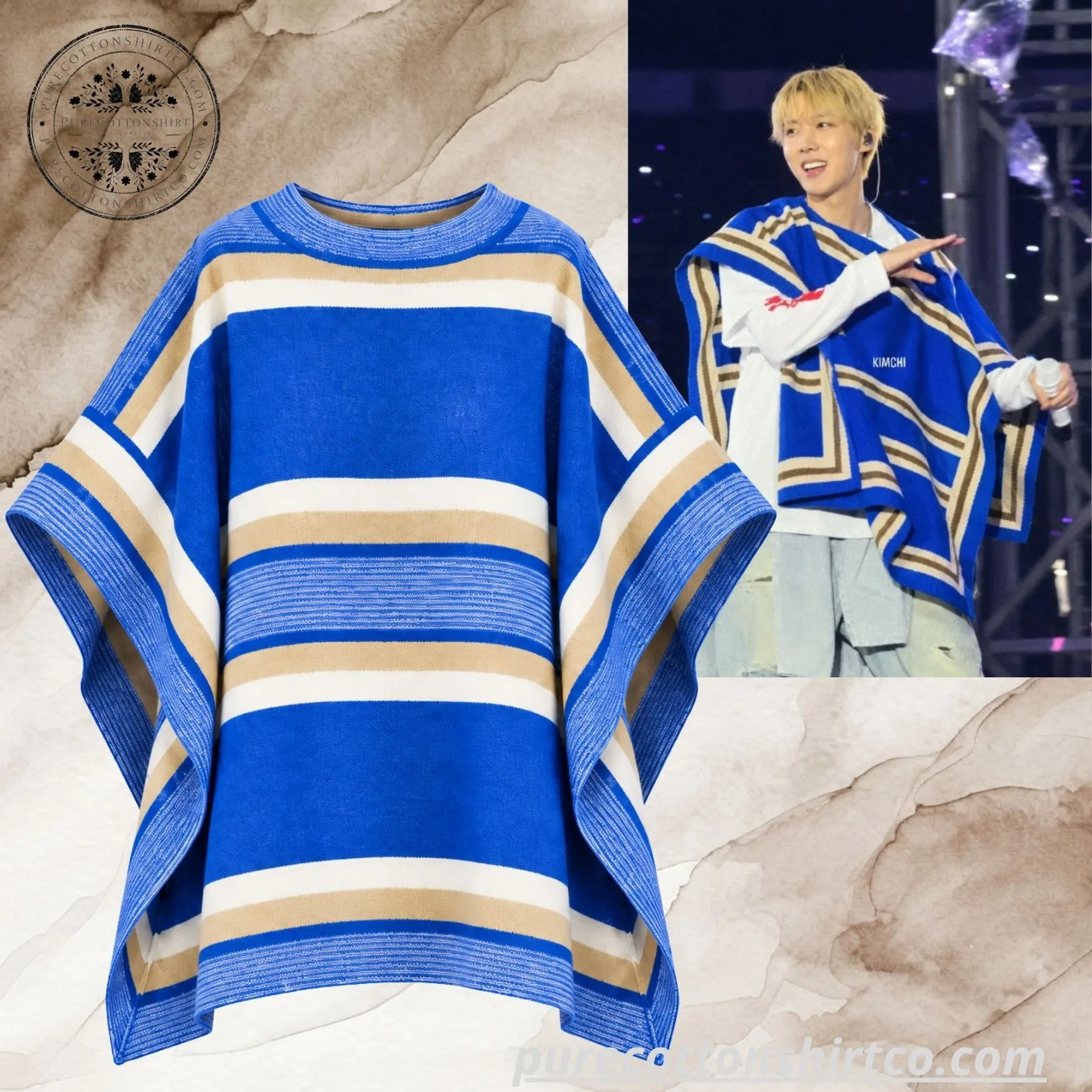 5 BTS CHILE’S TRADITIONAL HUASO Knit Poncho Sweater – BTS WORLDTOUR ARIRANG SANTIAGO — image 5