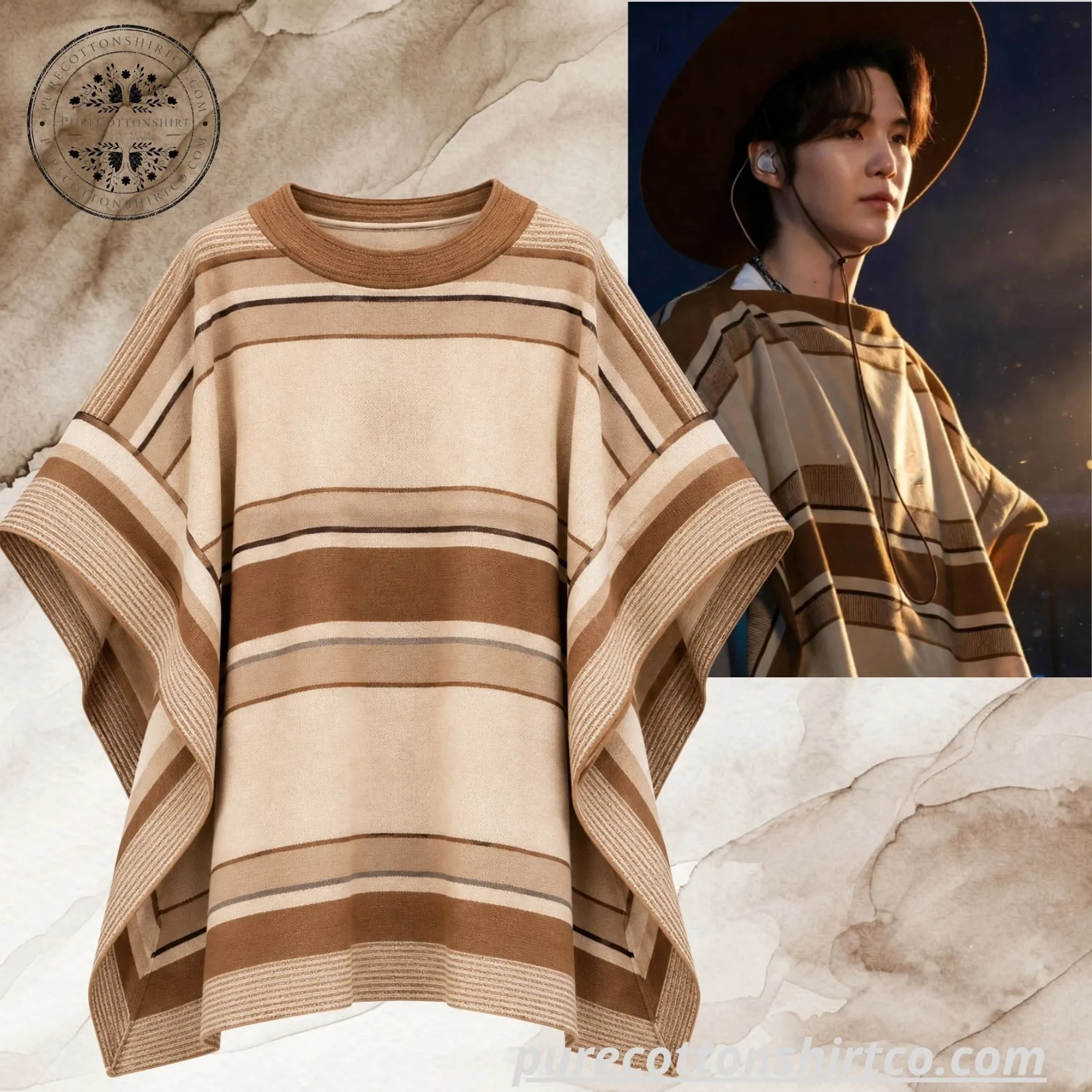 6 BTS CHILE’S TRADITIONAL HUASO Knit Poncho Sweater – BTS WORLDTOUR ARIRANG SANTIAGO — image 6
