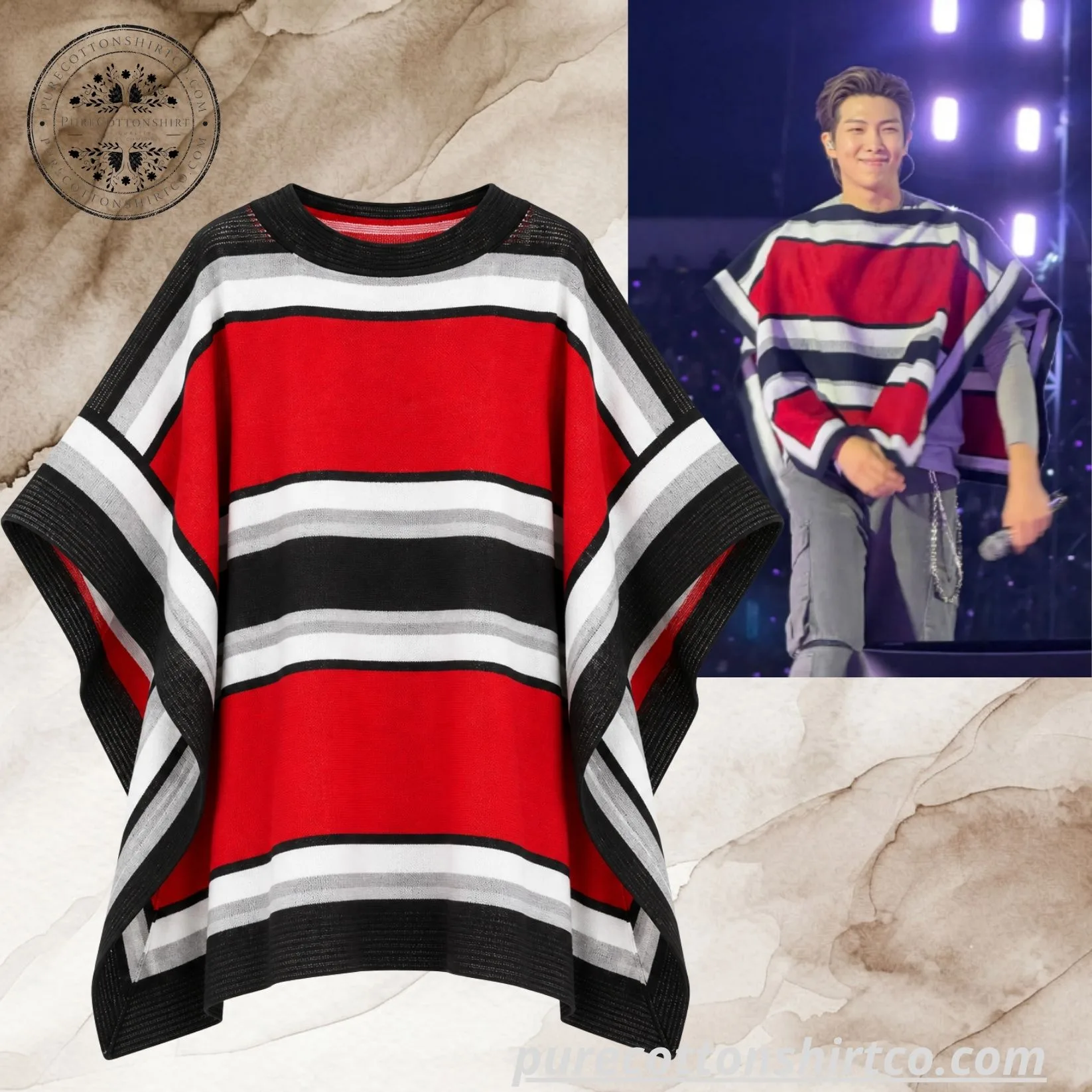 7 BTS CHILE’S TRADITIONAL HUASO Knit Poncho Sweater – BTS WORLDTOUR ARIRANG SANTIAGO — image 7