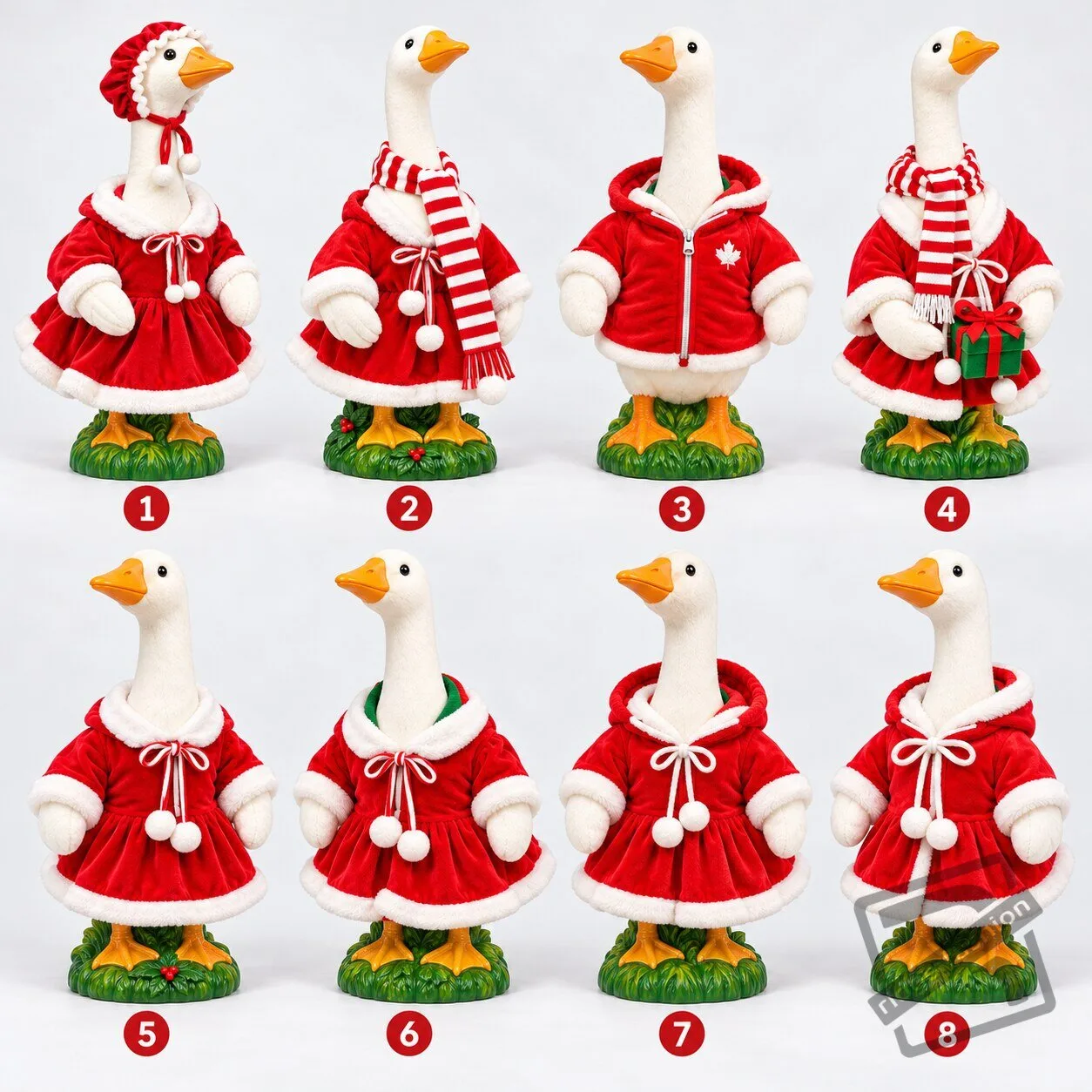 Festive Christmas Lawn Goose Statue Outfit Set – Holiday Porch Goose Decor Christmas Lawn Goose Outfit Set – Festive Holiday Porch Decor