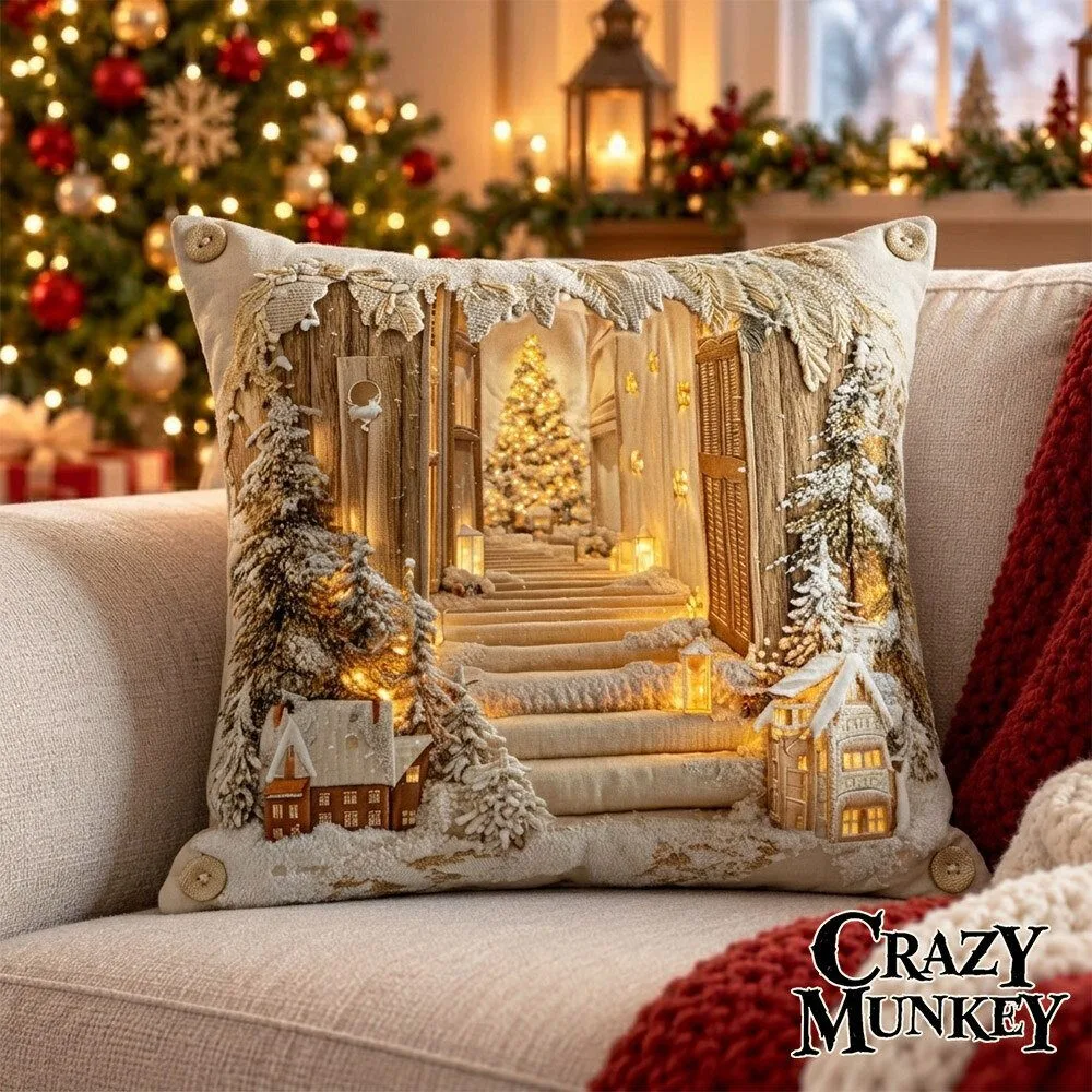 Wonderland Passage Winter Quilted Art Pillow Case | Home Decor