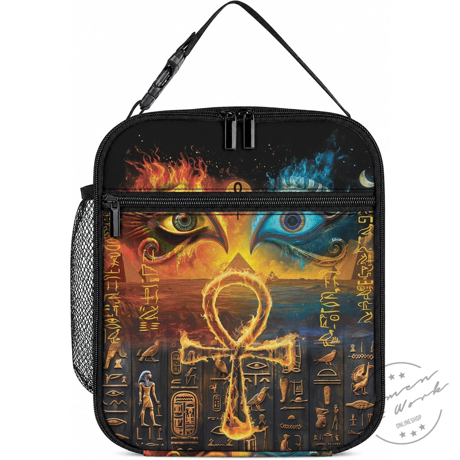 Ancient Egyptian Eye of Ra and Eye of Horus Mythology Insulated Lunch Bag