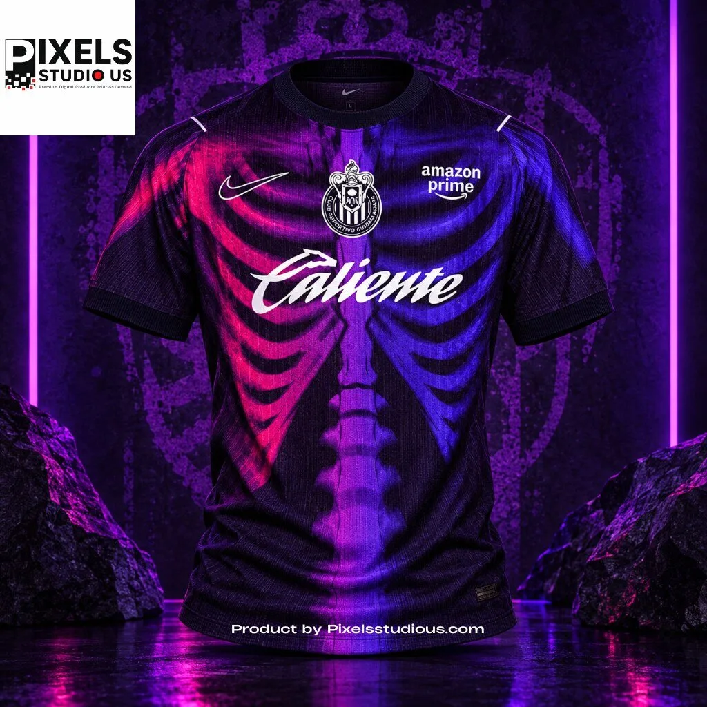 Chivas de Guadalajara x Nike Dia de Muertos 4th Concept Jersey 9 Chivas de Guadalajara x Nike Dia de Muertos 4th Concept Jersey 3D shirt or sports jersey with all-over print design