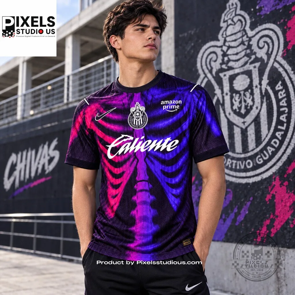 Chivas de Guadalajara x Nike Dia de Muertos 4th Concept Jersey 11 Chivas de Guadalajara x Nike Dia de Muertos 4th Concept Jersey 3D shirt or sports jersey with all-over print design