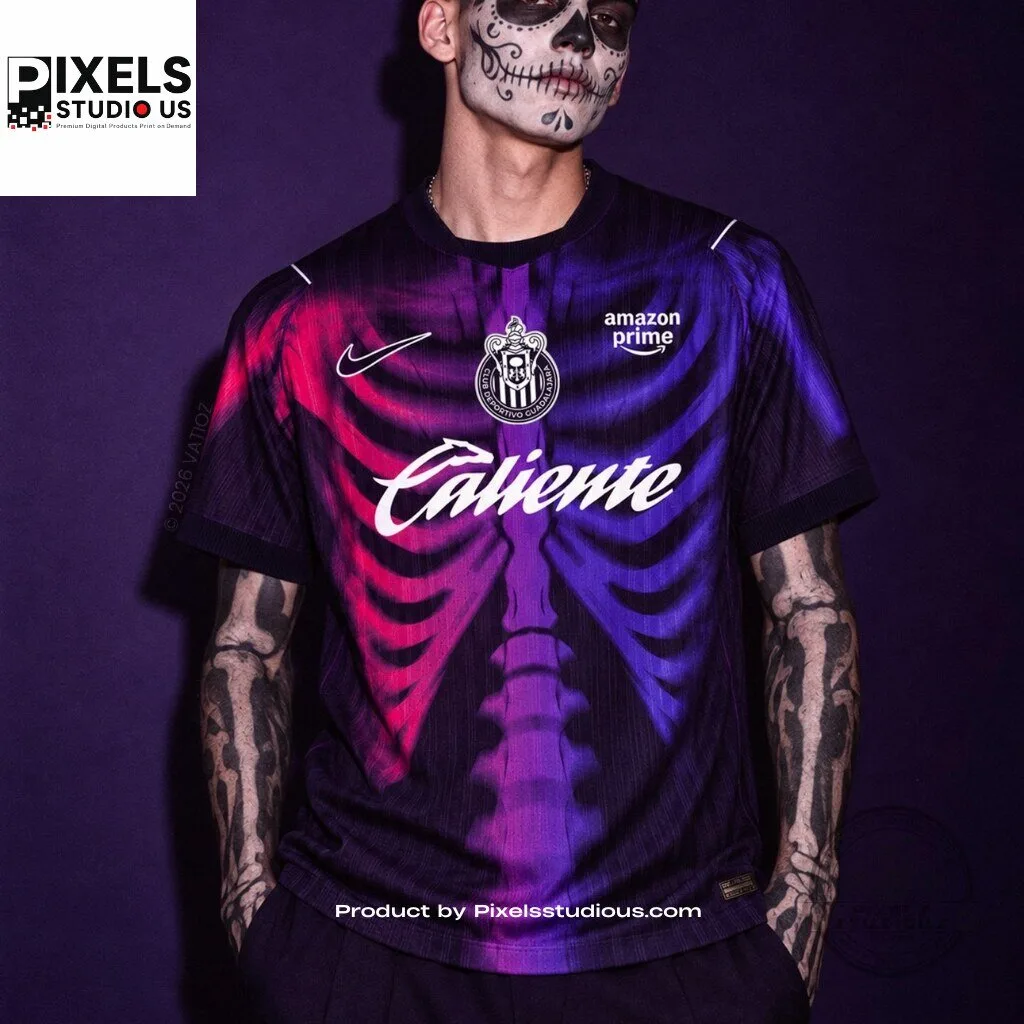 Chivas de Guadalajara x Nike Dia de Muertos 4th Concept Jersey 13 Chivas de Guadalajara x Nike Dia de Muertos 4th Concept Jersey 3D shirt or sports jersey with all-over print design