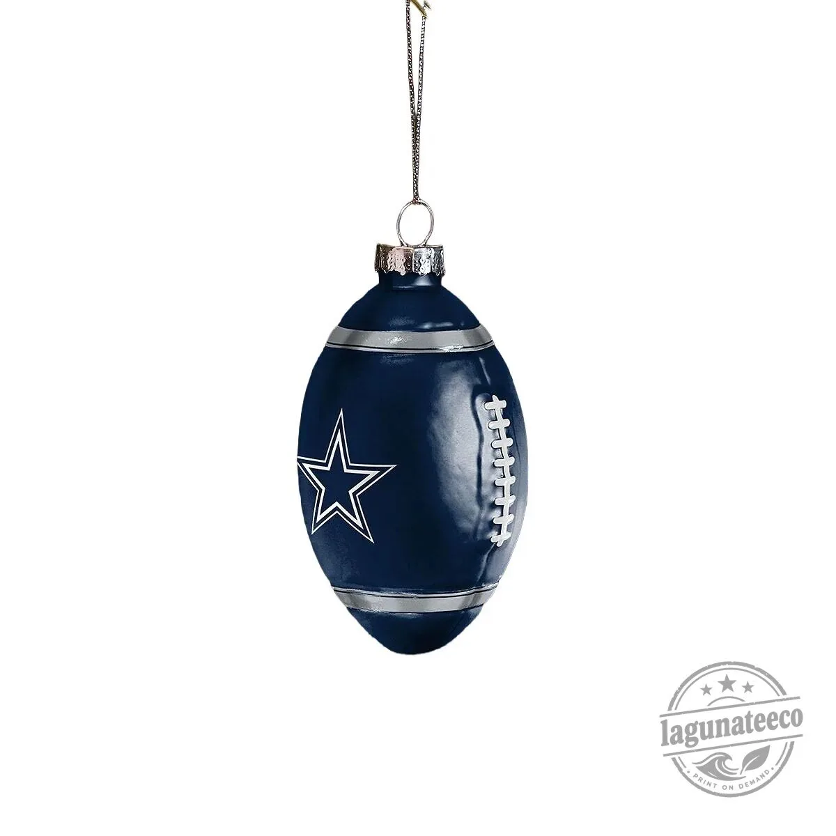Dallas Cowboys Football Team Glass Christmas Tree Ornament