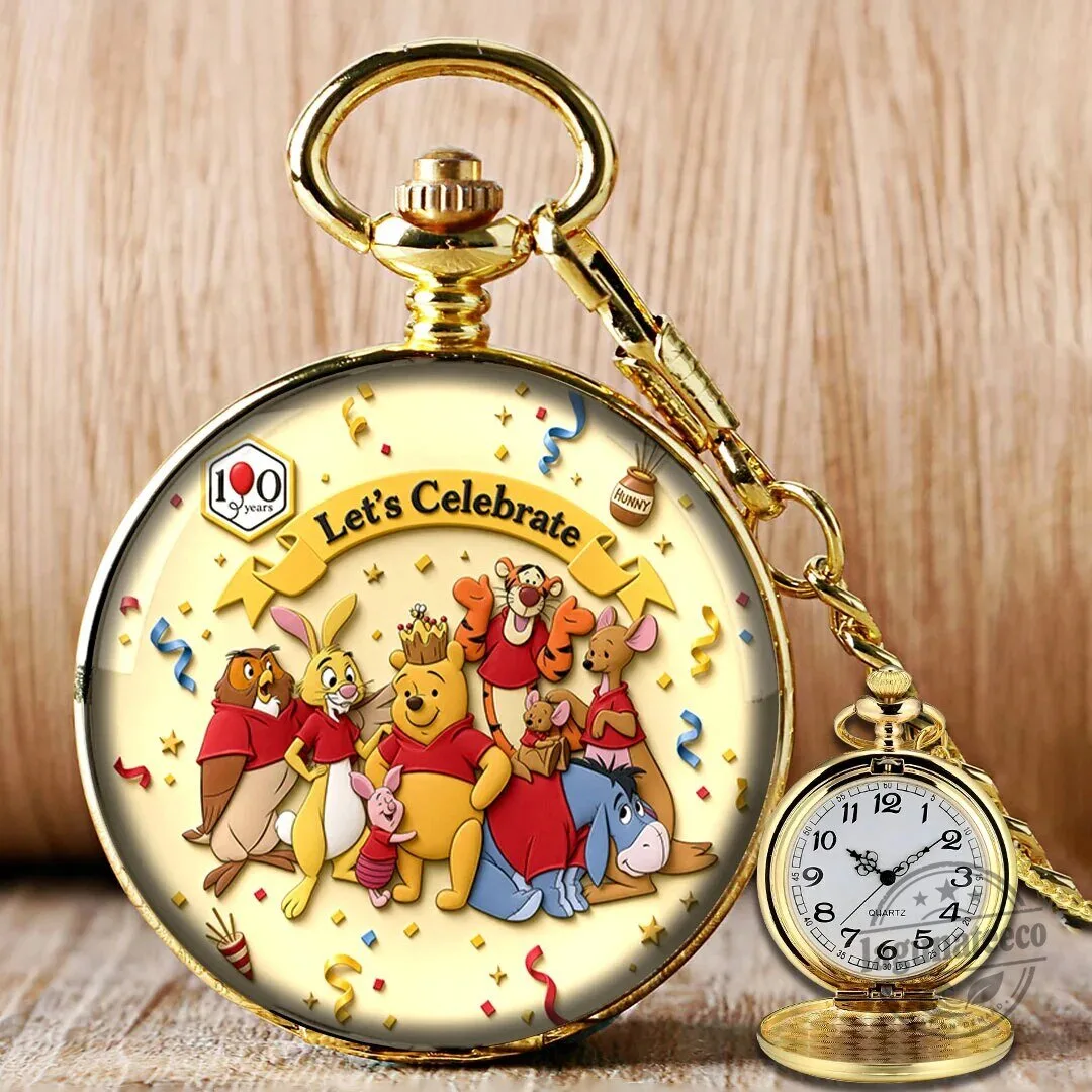 Winnie The Pooh And Friends Let's Celebrate Pocket Watch