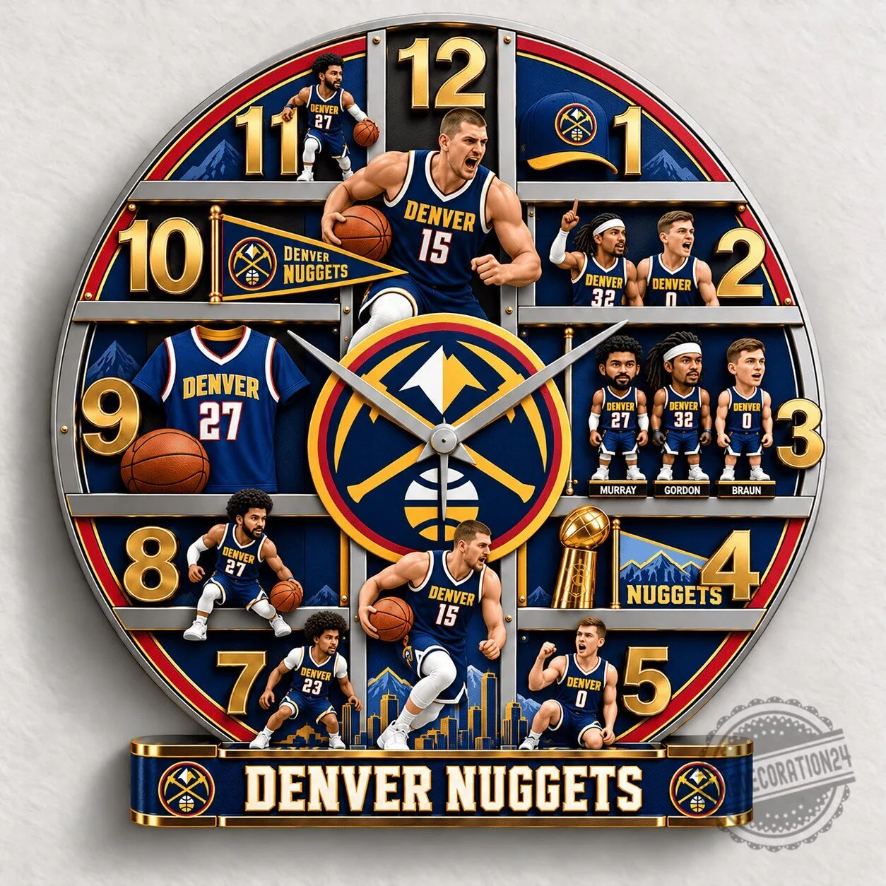 Denver Nuggets NBA Basketball Team Wall Clock Special Fan Gift