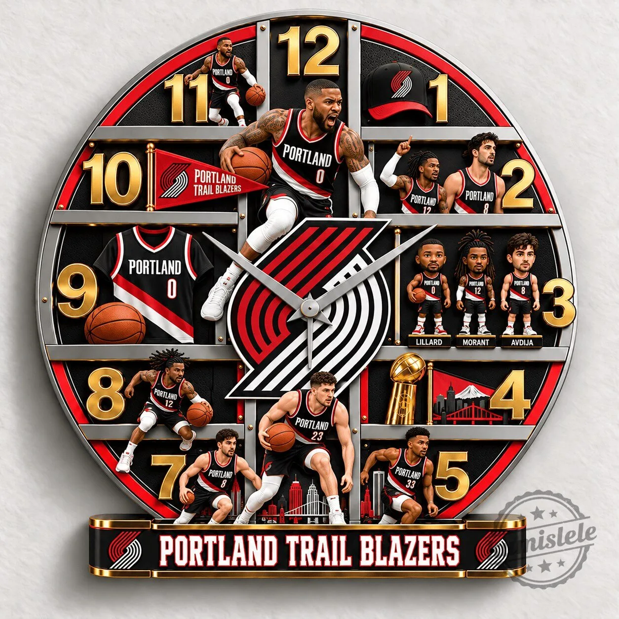 Portland Trail Blazers NBA Basketball Team Wall Clock