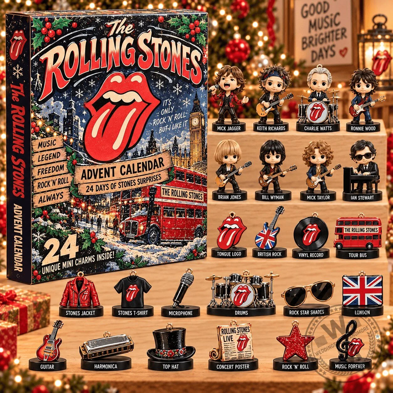 The Rolling Stones Christmas Advent Calendar with 24 Unique Mini Charms 1 The Rolling Stones Christmas Advent Calendar with 24 Unique Mini Charms