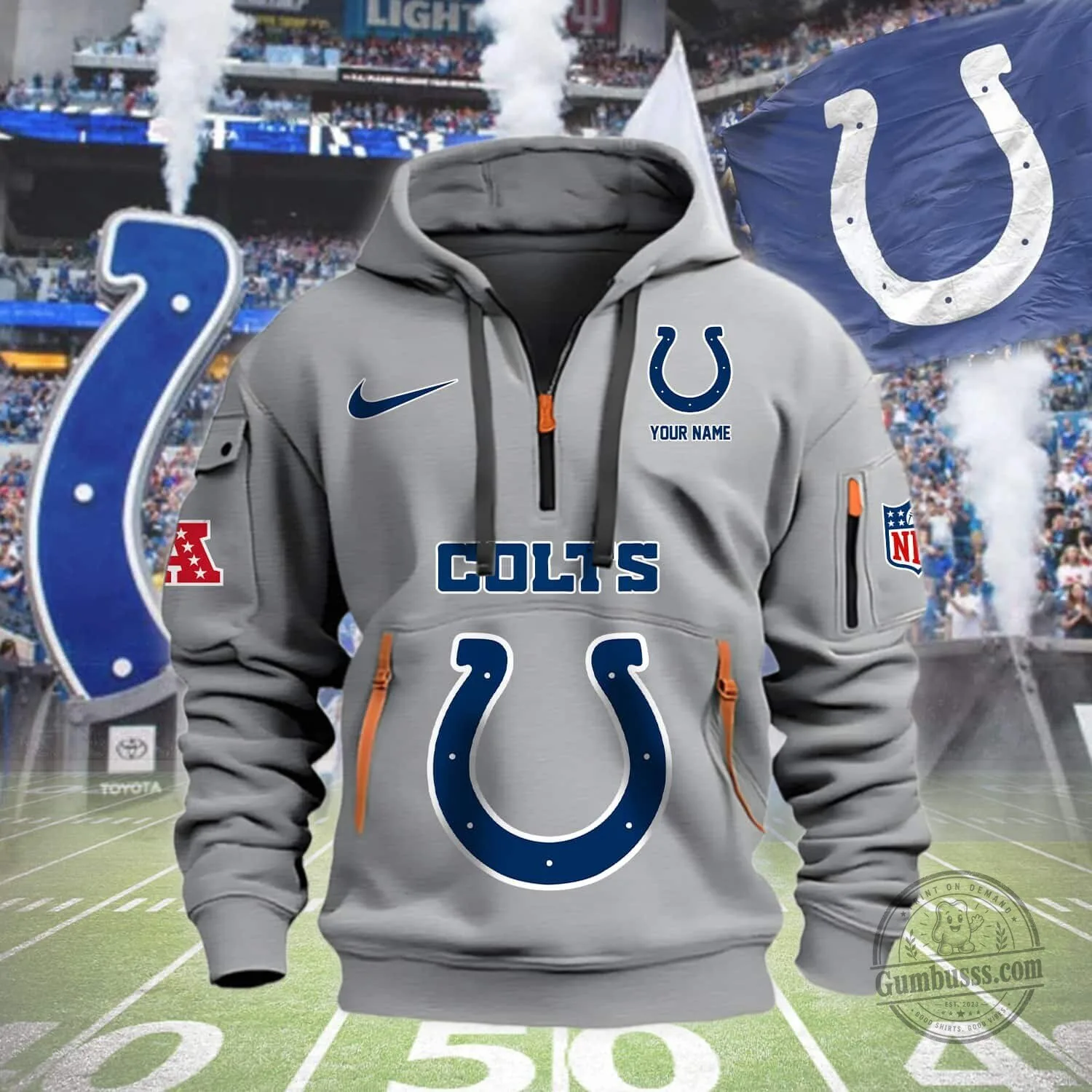 Indianapolis Colts Personalized Blue NFL Football Team Hoodie 8 Indianapolis Colts Personalized Blue NFL Football Team Hoodie