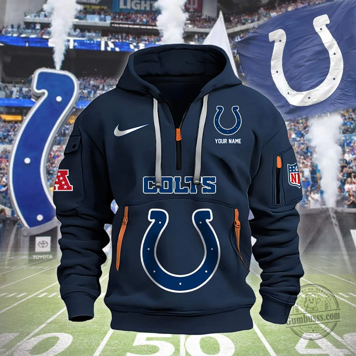 Indianapolis Colts Personalized Blue NFL Football Team Hoodie 10 Indianapolis Colts Personalized Blue NFL Football Team Hoodie