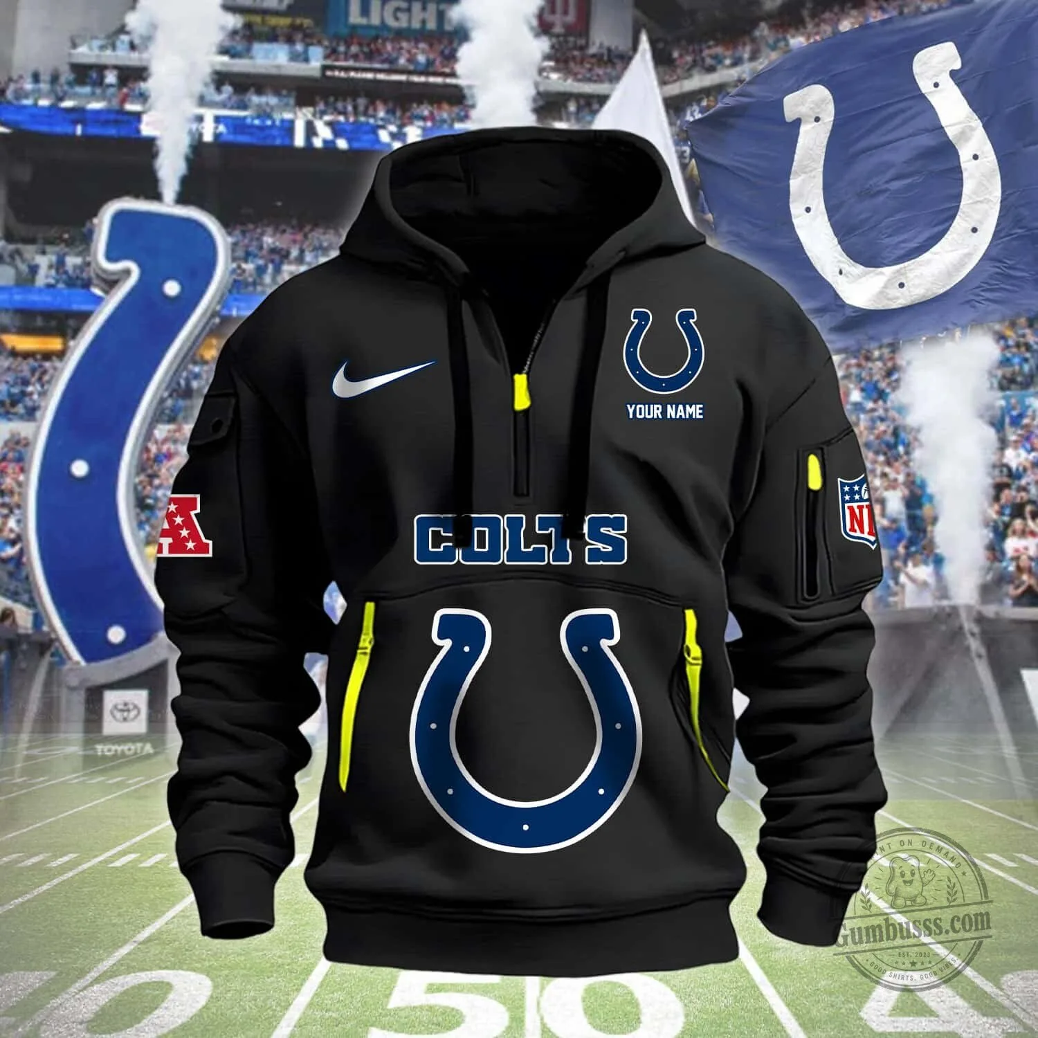 Indianapolis Colts Personalized Blue NFL Football Team Hoodie 11 Indianapolis Colts Personalized Blue NFL Football Team Hoodie