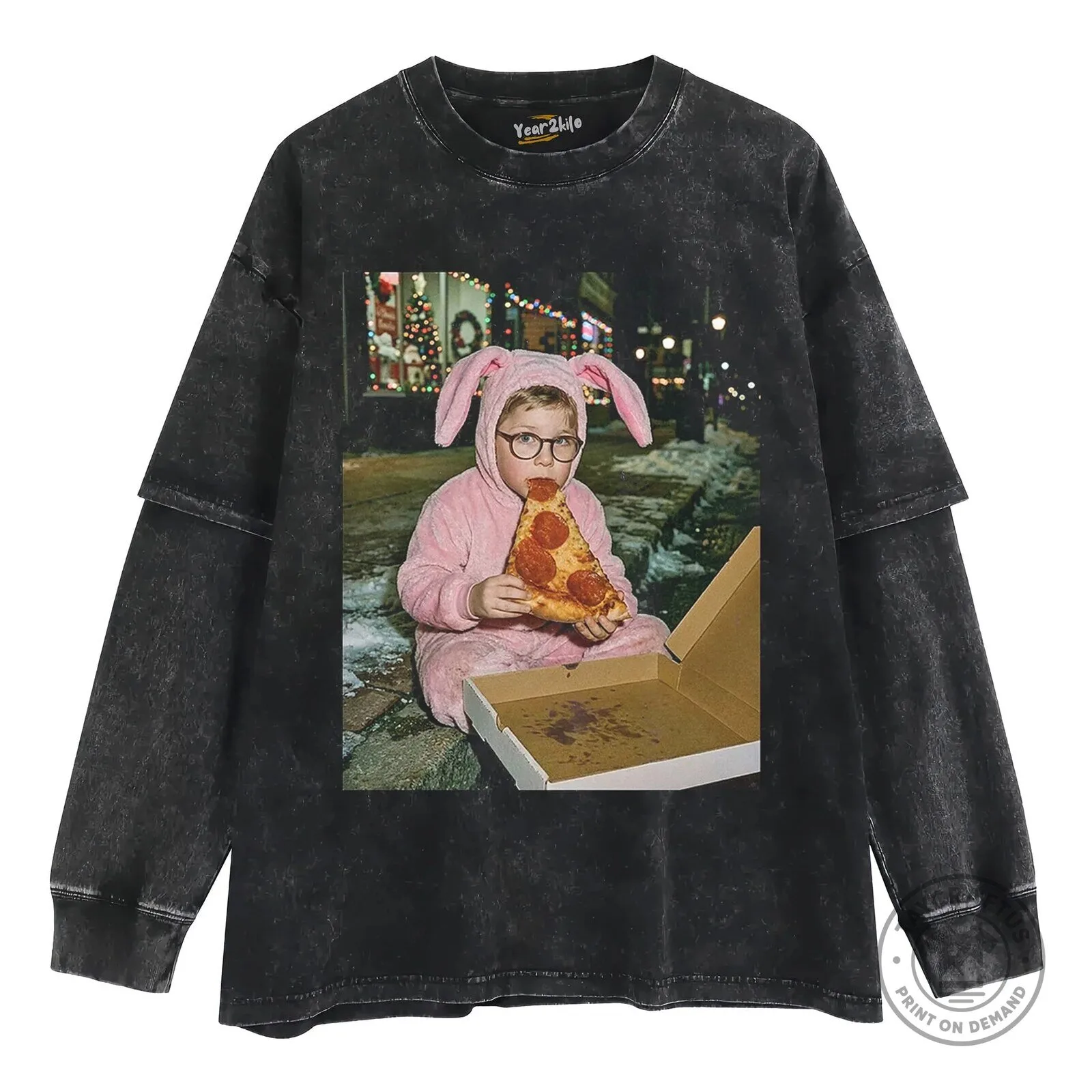 A Christmas Story Ralphie Bunny Suit Pizza Eating T-Shirt 10 A Christmas Story Ralphie Bunny Suit Pizza Eating T-Shirt