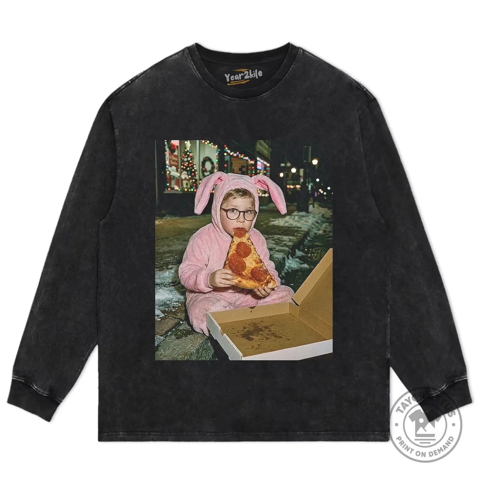 A Christmas Story Ralphie Bunny Suit Pizza Eating T-Shirt 12 A Christmas Story Ralphie Bunny Suit Pizza Eating T-Shirt