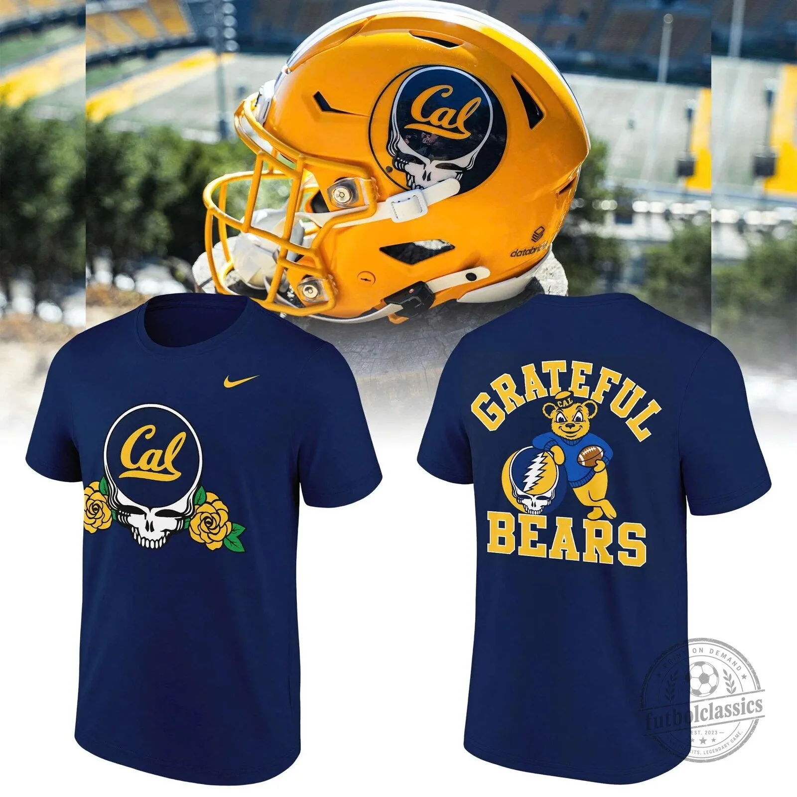 California Golden Bears Cal Football Grateful Dead Stealie Skull T-Shirt
