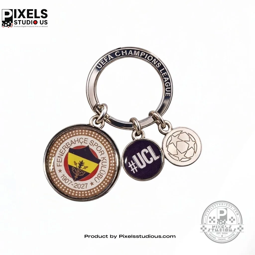 Fenerbahce Champions League 120th Anniversary Logo Keychain 4 Fenerbahce Champions League 120th Anniversary Logo Keychain 3D shirt or sports jersey with all-over print design