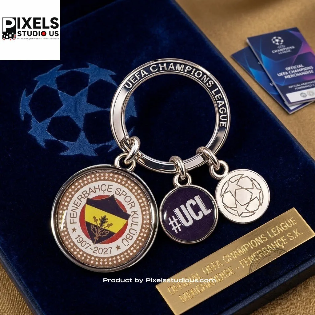 Fenerbahce Champions League 120th Anniversary Logo Keychain 5 Fenerbahce Champions League 120th Anniversary Logo Keychain 3D shirt or sports jersey with all-over print design