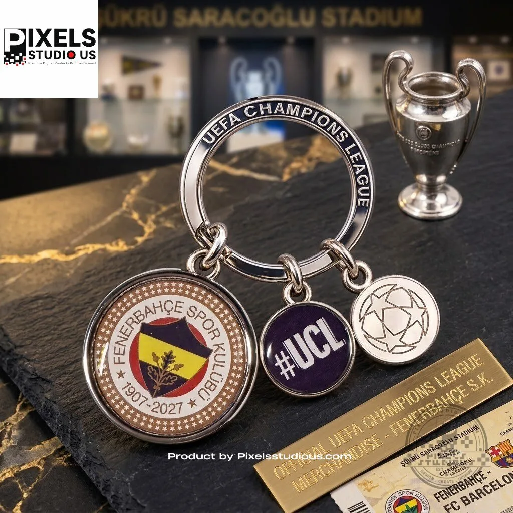 Fenerbahce Champions League 120th Anniversary Logo Keychain 7 Fenerbahce Champions League 120th Anniversary Logo Keychain 3D shirt or sports jersey with all-over print design