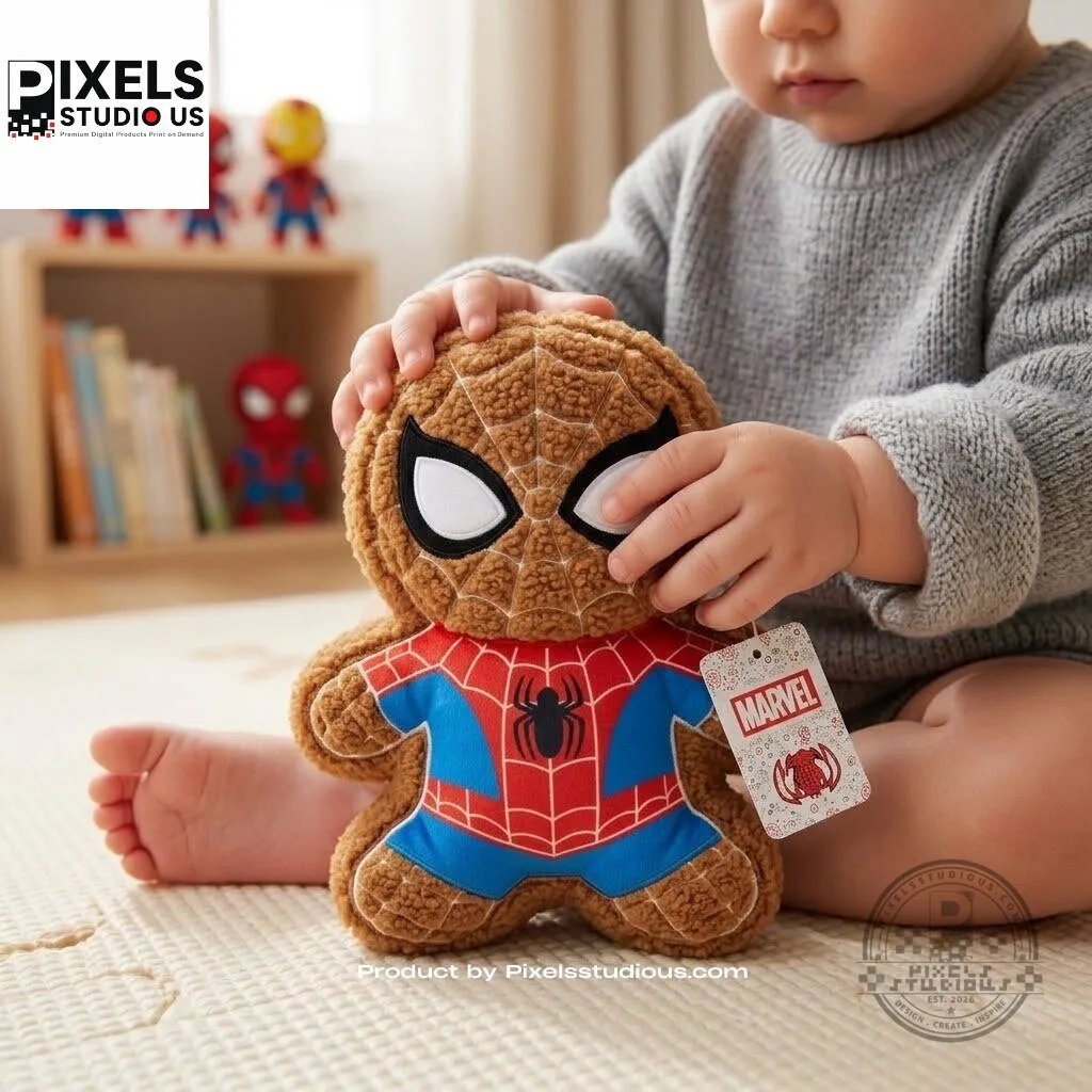 Marvel Gingerbread Spider-Man Throw Plush Pillow 6 Marvel Gingerbread Spider-Man Throw Plush Pillow 3D shirt or sports jersey with all-over print design