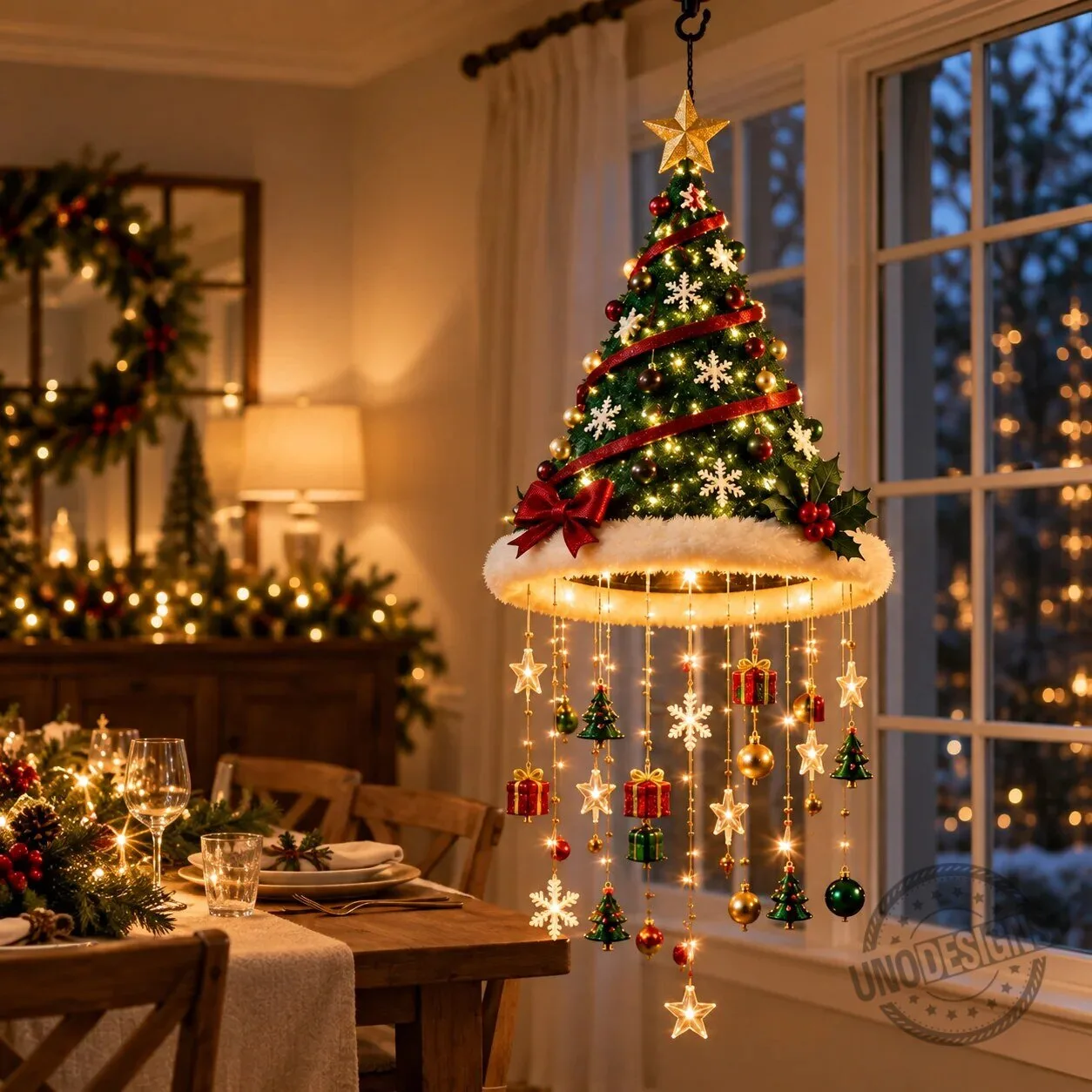 Christmas Santa Hat Hanging Lighted LED String Lights for Holiday Decor 11 Christmas Santa Hat Hanging Lighted LED String Lights for Holiday Decor