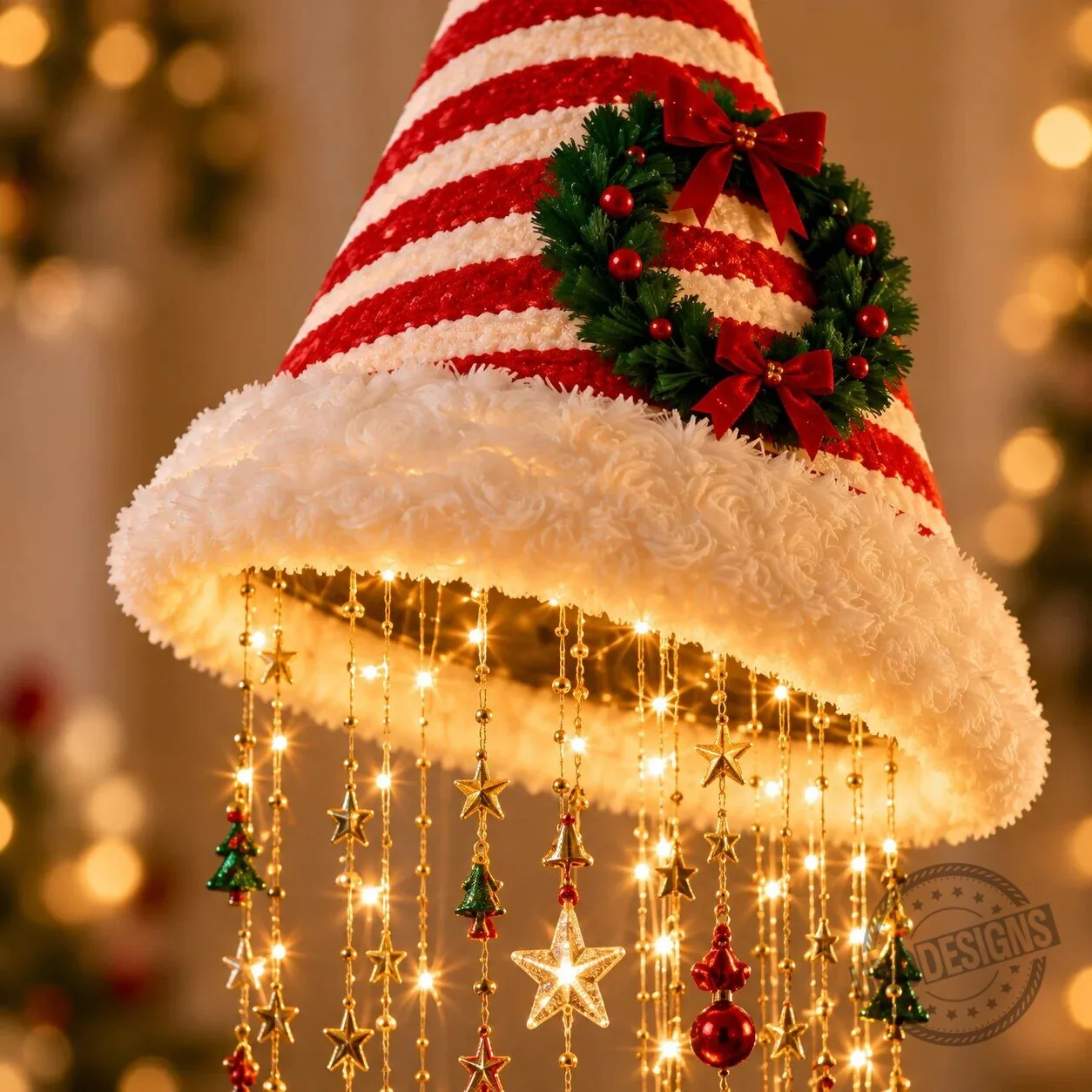Christmas Santa Hat Hanging Lighted LED String Lights for Holiday Decor 14 Christmas Santa Hat Hanging Lighted LED String Lights for Holiday Decor