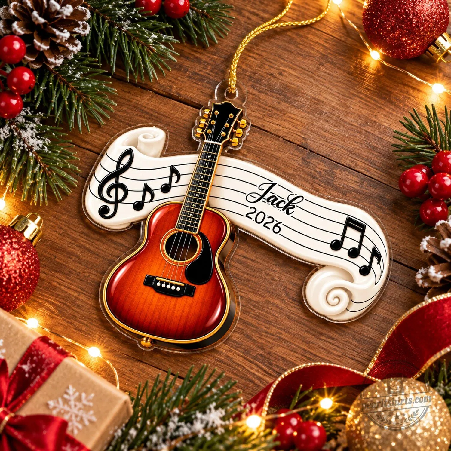 Personalized Drum Kit Christmas Ornament with Music Notes and Custom Name 7 Personalized Drum Kit Christmas Ornament with Music Notes and Custom Name