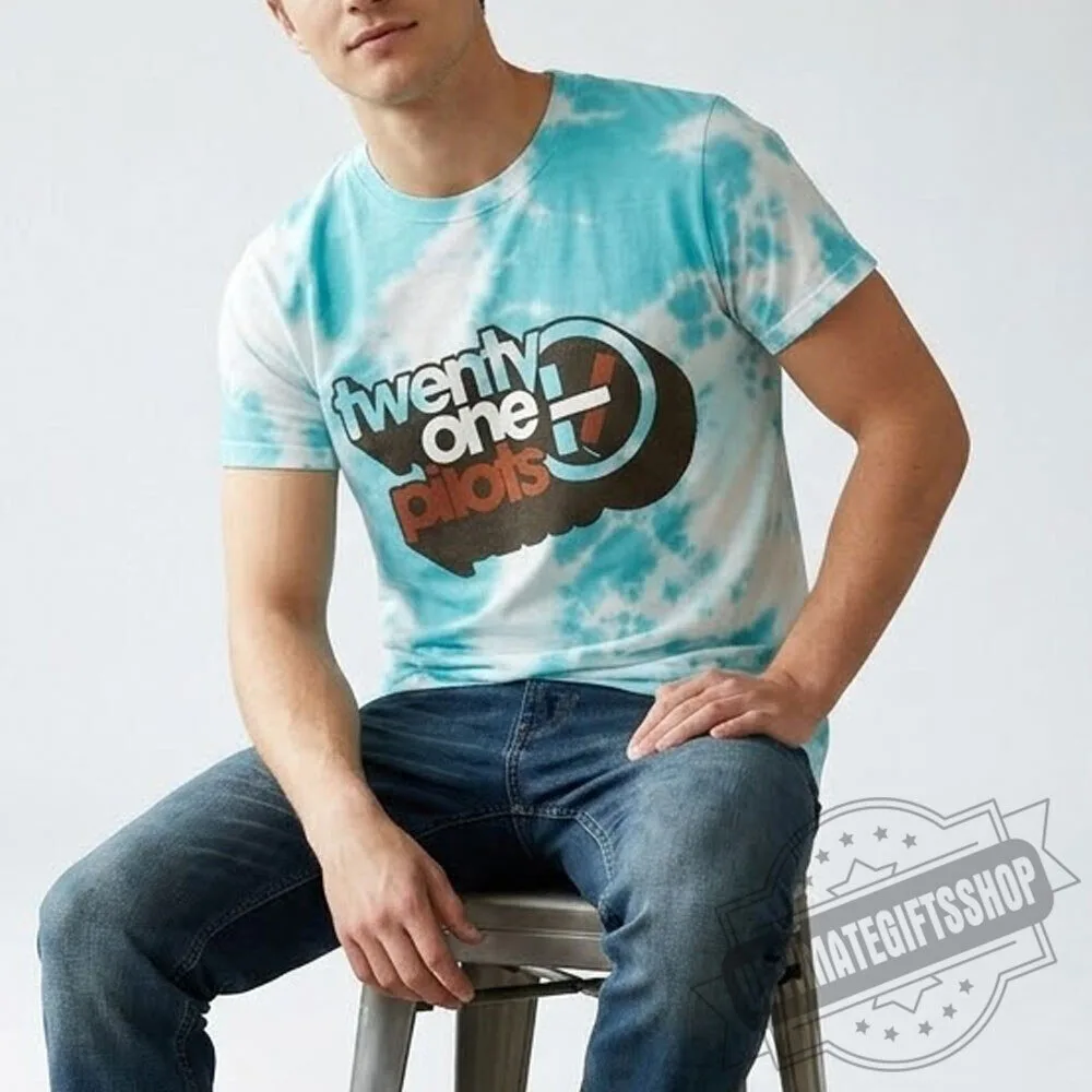 Josh Twenty One Pilots Vintage Block Holiday Juniors Teal Tie-Dye Printed T-Shirt At Ohio Stadium 5 Josh Twenty One Pilots Vintage Block Holiday Juniors Teal Tie-Dye Printed T-Shirt At Ohio Stadium