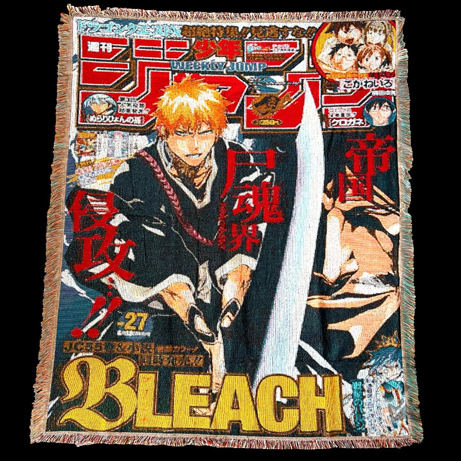 Bleach Ichigo Kurosaki Anime Manga Cover Woven Blanket