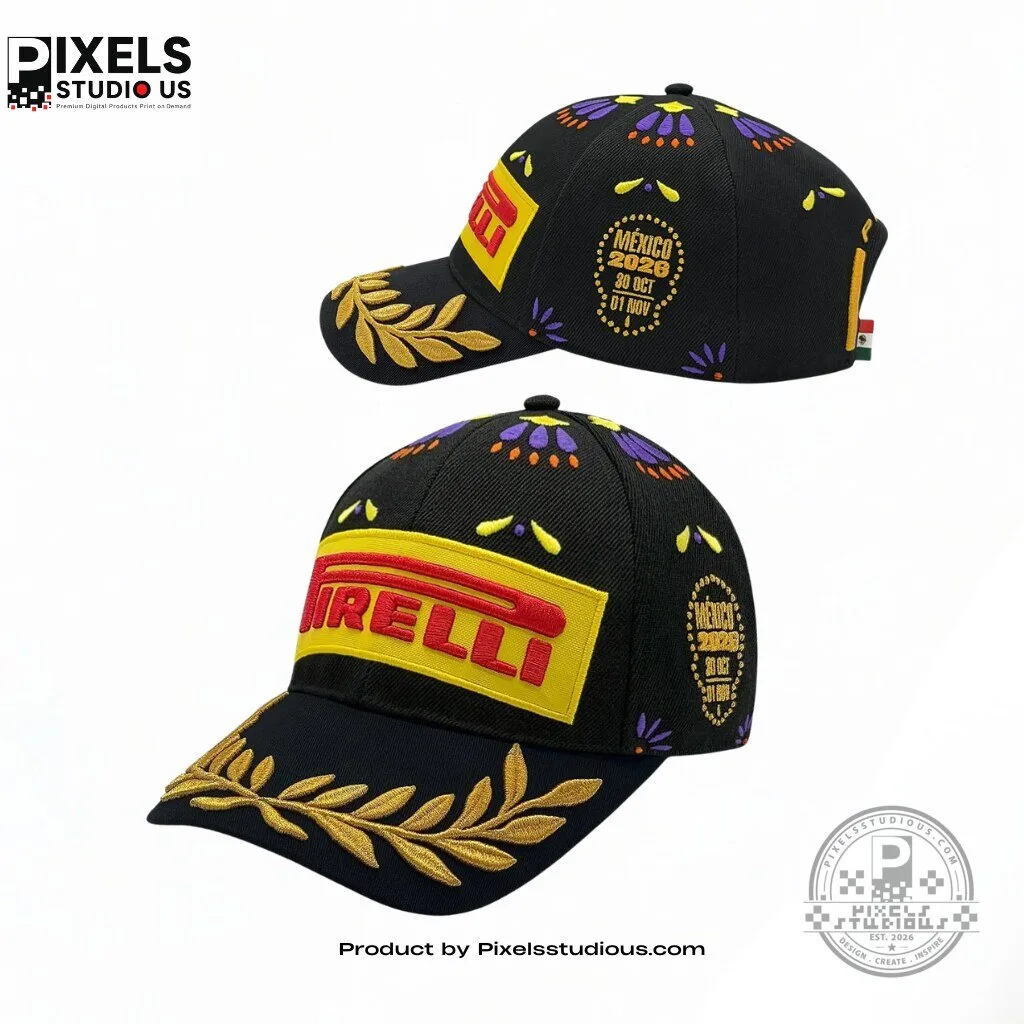 Pirelli Podium Cap 2026 Mexico Edition 4 Pirelli Podium Cap 2026 Mexico Edition 3D shirt or sports jersey with all-over print design